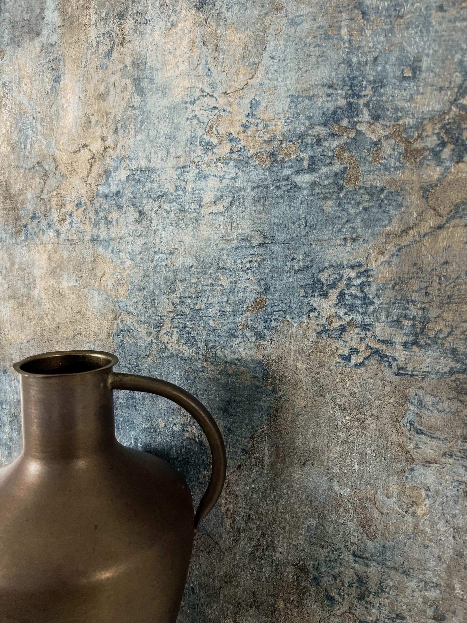 Newroom Vliestapete, Blau Tapete Modern Beton - Betonoptik Betonwand Grau B günstig online kaufen