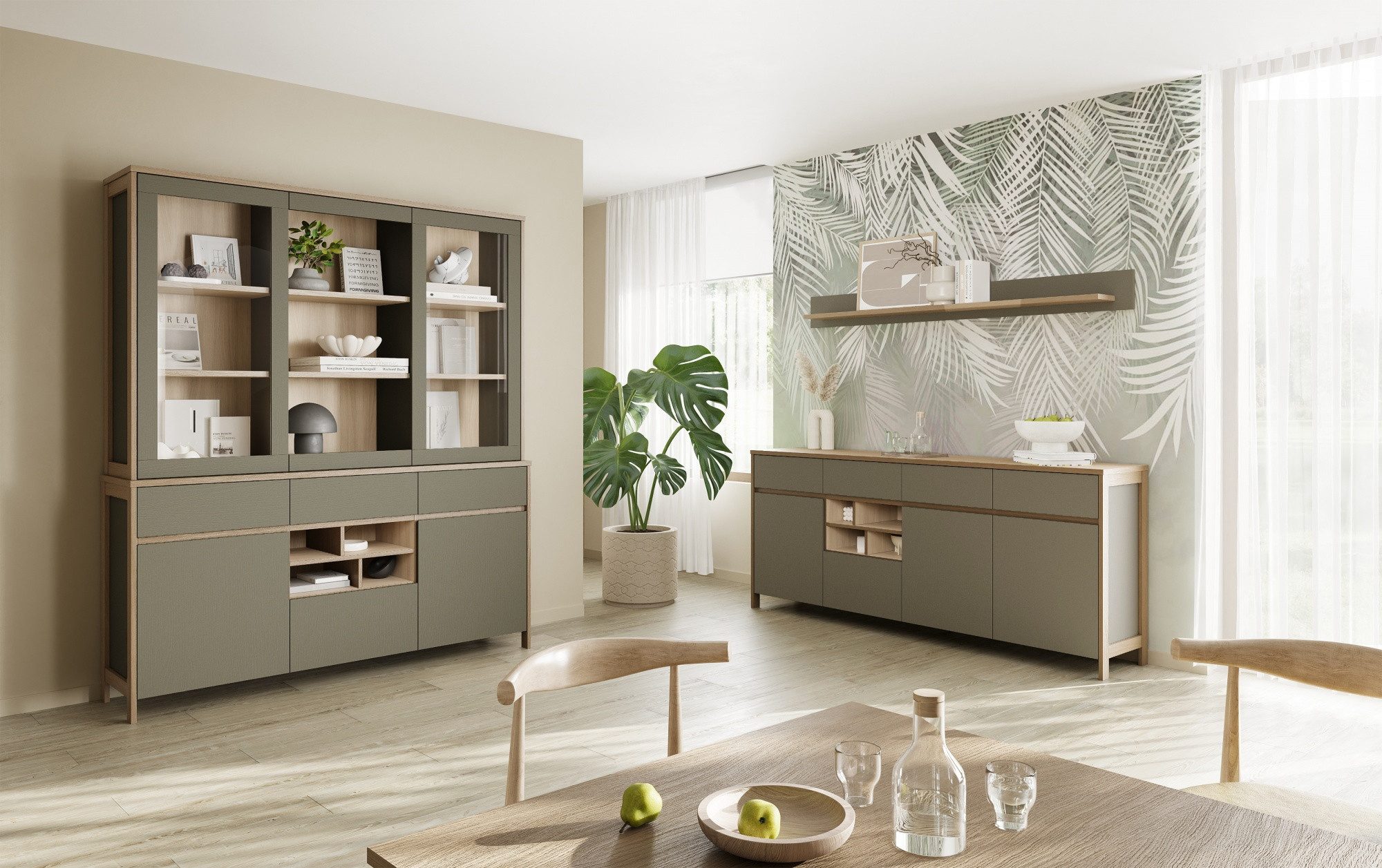Beauty.Scouts Esszimmer-Set "Stranda", Sideboard & Buffet, Eukalyptus Skandi Eiche