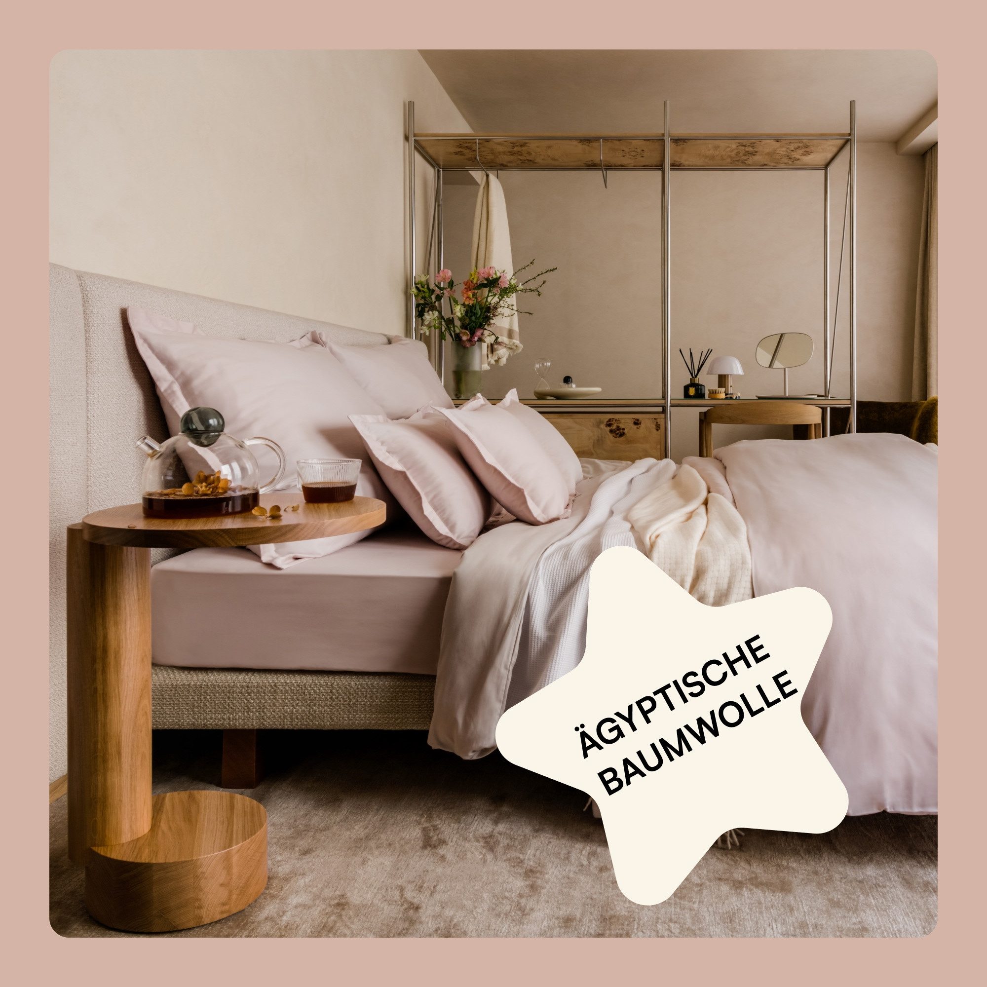 Amqua Постільна білизна Luxus Mako Satin, 100% ägyptische Baumwolle Premium Постільна білизна-Set, Oeko-Tex zertifiziert, weich & atmungsaktiv, mit Reißverschluss