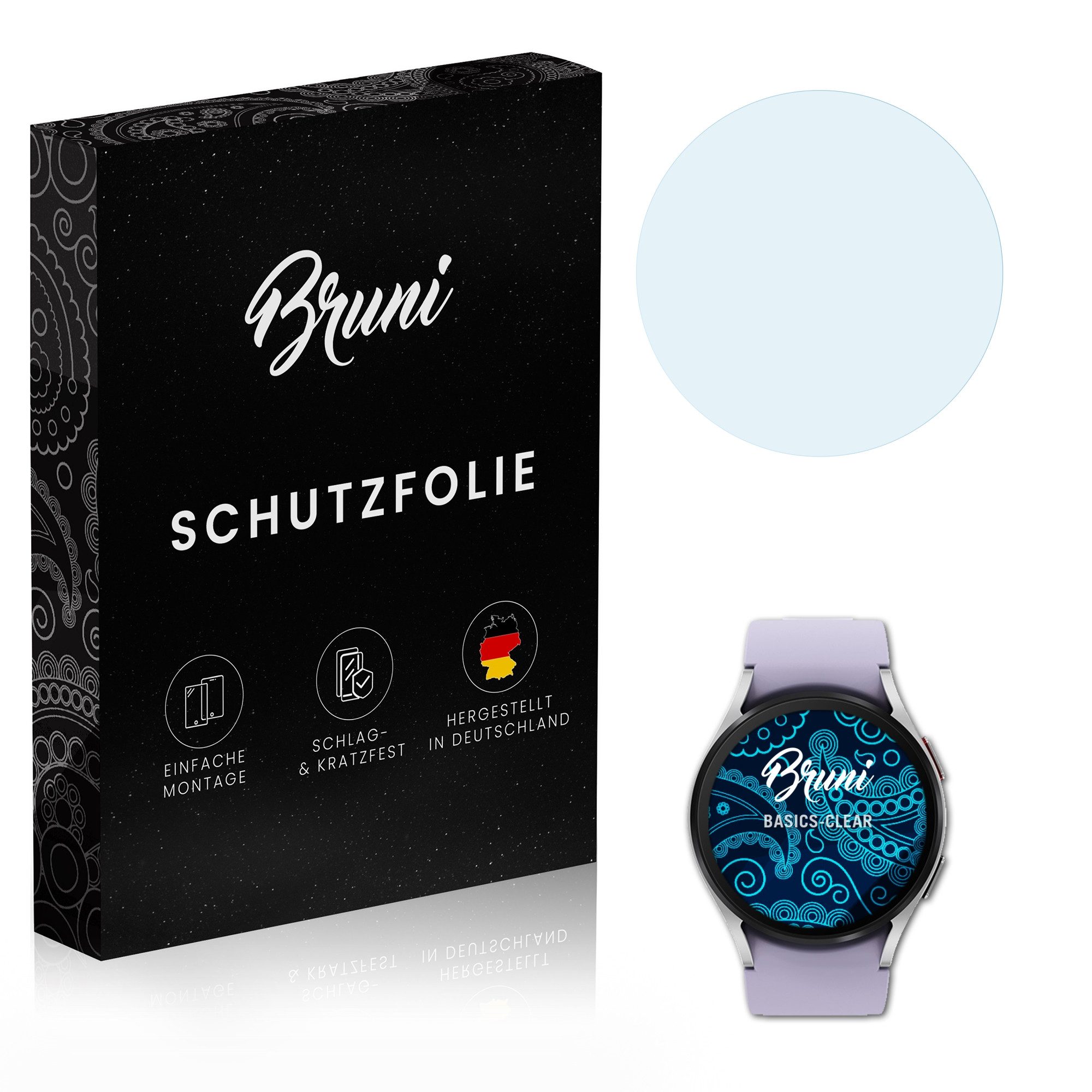 Bruni Schutzfolie für Samsung Galaxy Watch 5 44mm, (2 Folien), praktisch unsichtbar