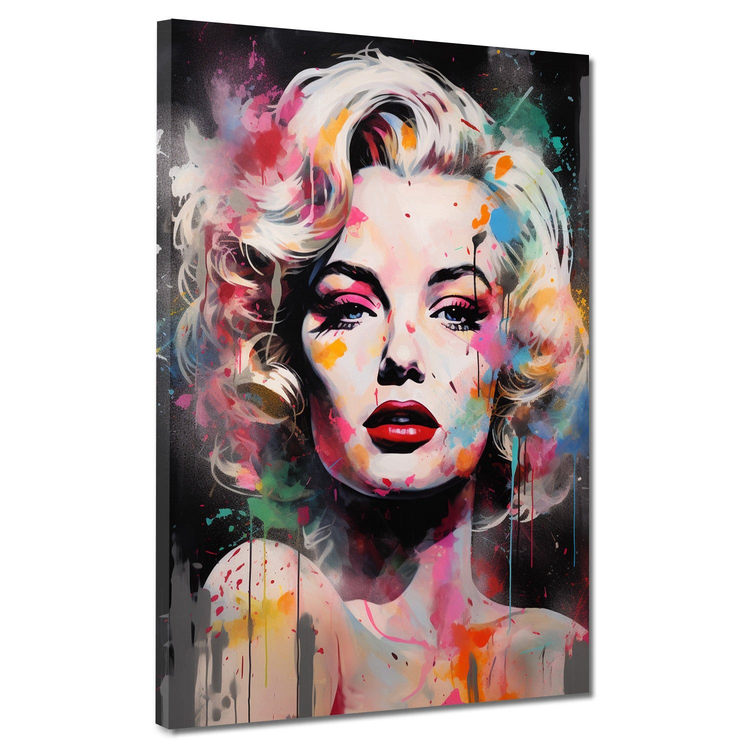 Artedinoi Leinwandbild Pop Art Marilyn Dark Style Leinwandbild Wandbild Kunstdruck XL Wanddek, Marilyn Monroe in dunklen Tönen