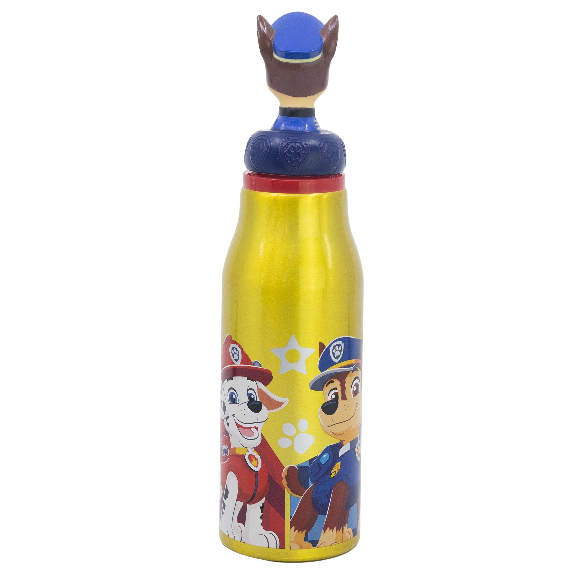 PAW PATROL Trinkflasche Paw Patrol 3D Kopf Chase Marshall Alu Wasserflasche Flasche 690 ml