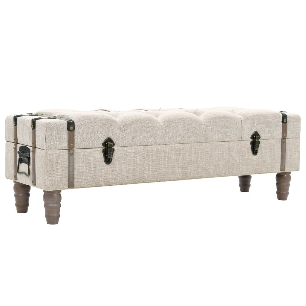 vidaXL Sitzbank Aufbewahrungsbank Massivholz und Stahl 111x34x37 cm
