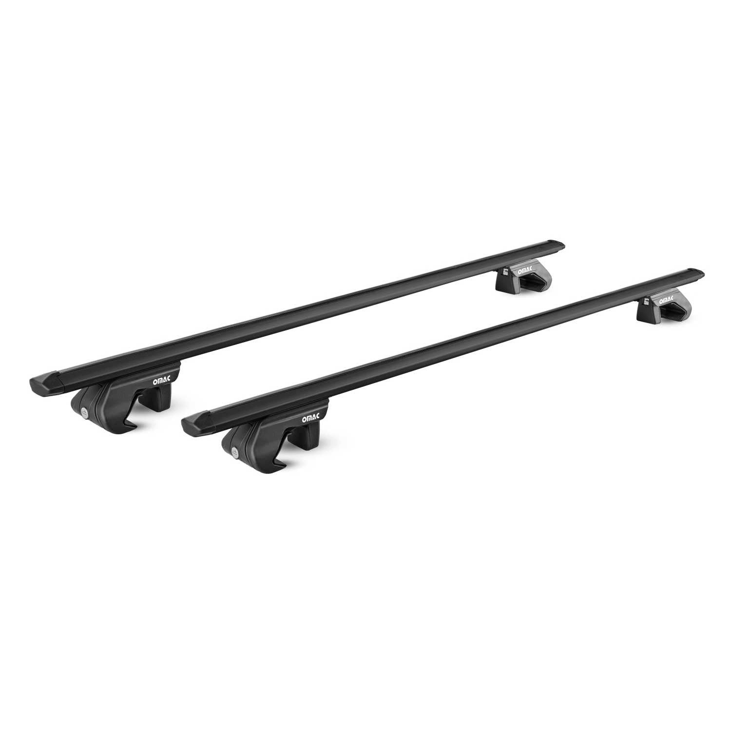 OMAC Dachträger Alu Gepäckträger Universal für Autos Schwarz ABE 2 tlg 135 cm (2-St), Wasserbeständig,Abnehmbar,Multifunktional,Leichtgewichtig
