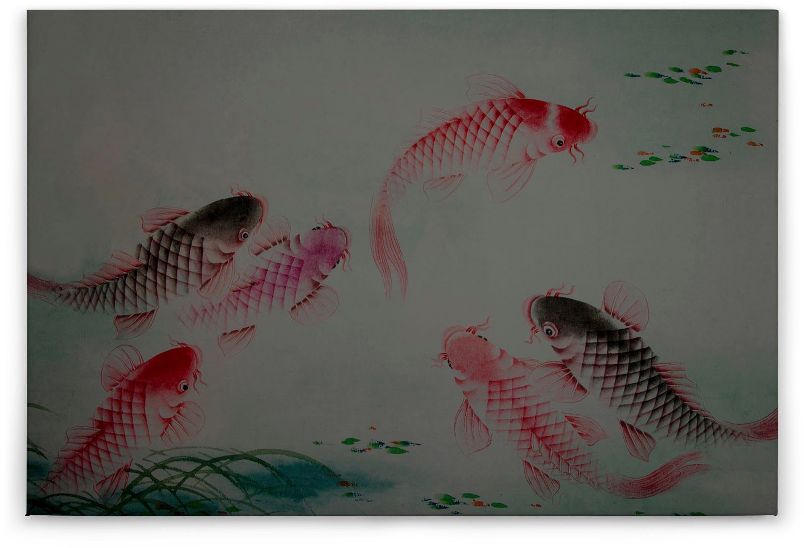 A.S. Création Leinwandbild dancing kois, Kinder, Kunst, Tiere (1 St), Keilrahmen Bild Fische Asiatisch Koi Leinwand-Bild Wohnzimmer modern