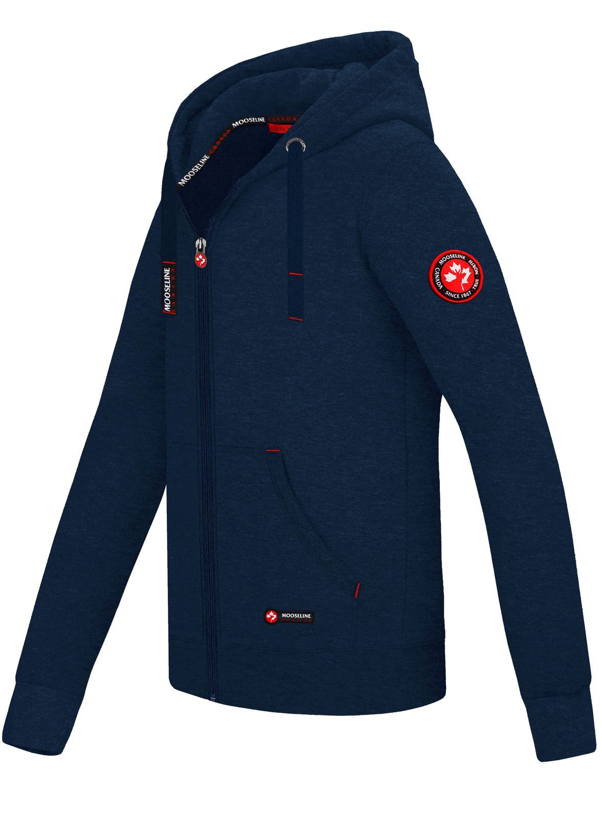MOOSELINE Sweatjacke Herren Navy - rotes günstig online kaufen