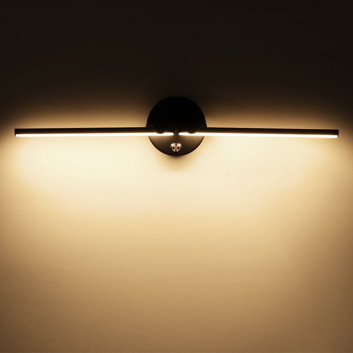 2 für Stück Flurlampe Wandlampe Schwarze Wandbeleuchtung, Warmweiß, Treppenhaus Wandleuchte integriert, fest Schlafzimmer LED Wohnzimmerlampe, LED Wohnzimmer 180° LETGOSPT Wohnzimmer Schwenkbar