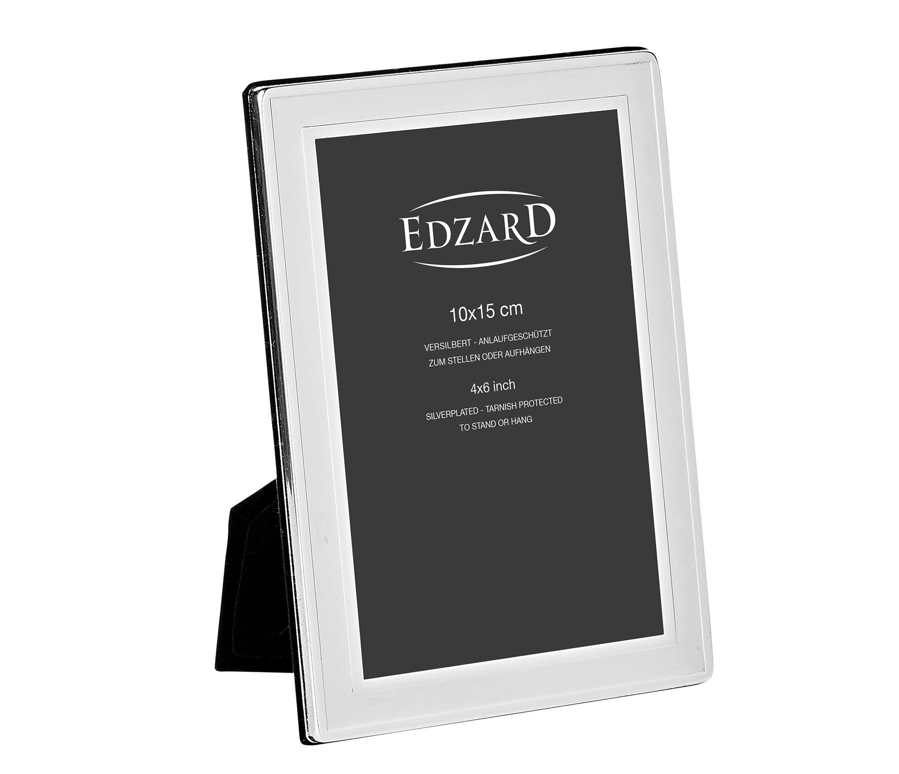 EDZARD Bilderrahmen Nardo, Foto für anlaufgeschützt, 10x15 cm und versilbert