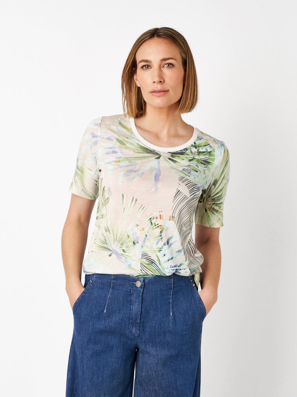 TONI T-Shirt Esra mit tropischem Print