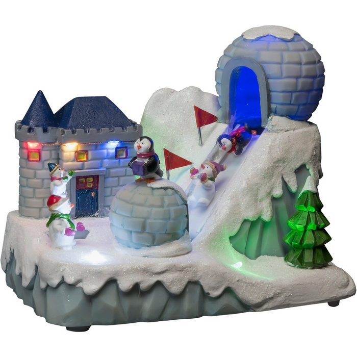 KONSTSMIDE Weihnachtsfigur Weihnachtsdeko (1 St) LED Skipiste mit Musik MB10215