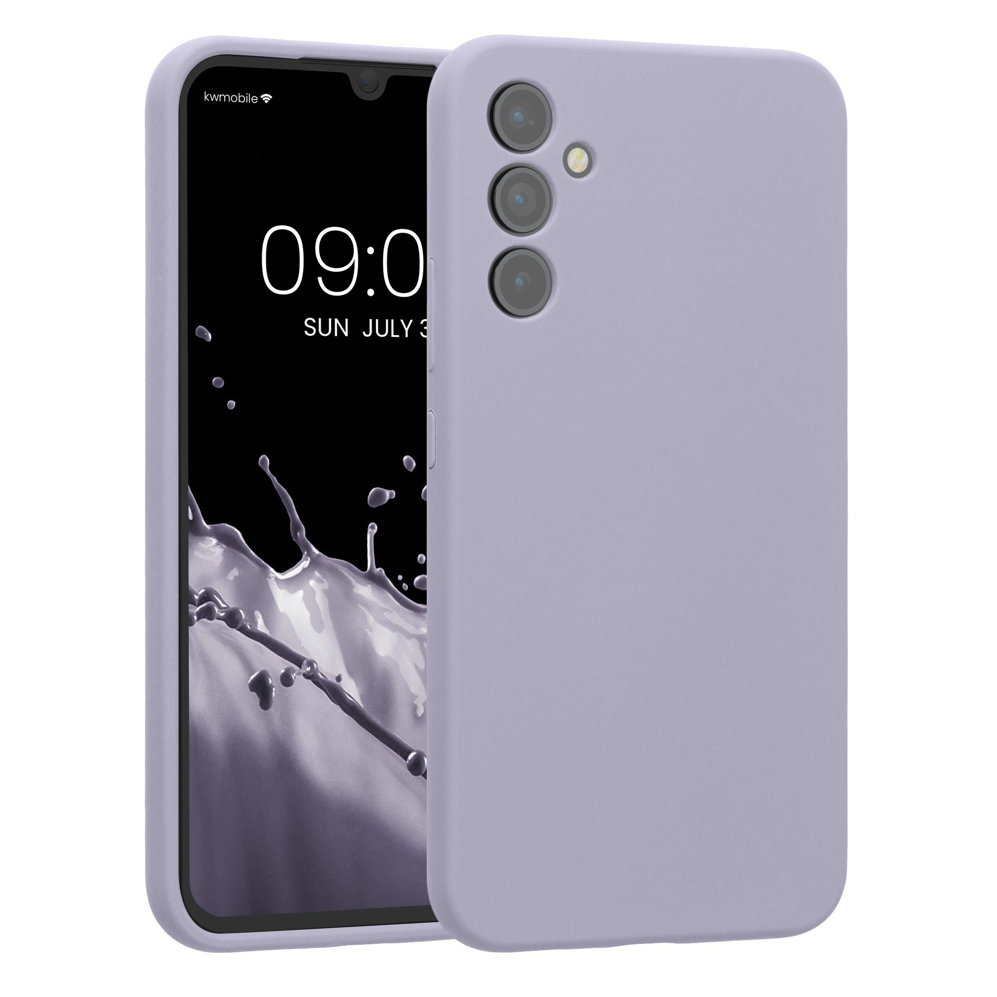 kwmobile Handyhülle Hülle für Samsung Galaxy A34 5G, Hülle Silikon gummiert - Handyhülle - Handy Case in Pastell Lavendel