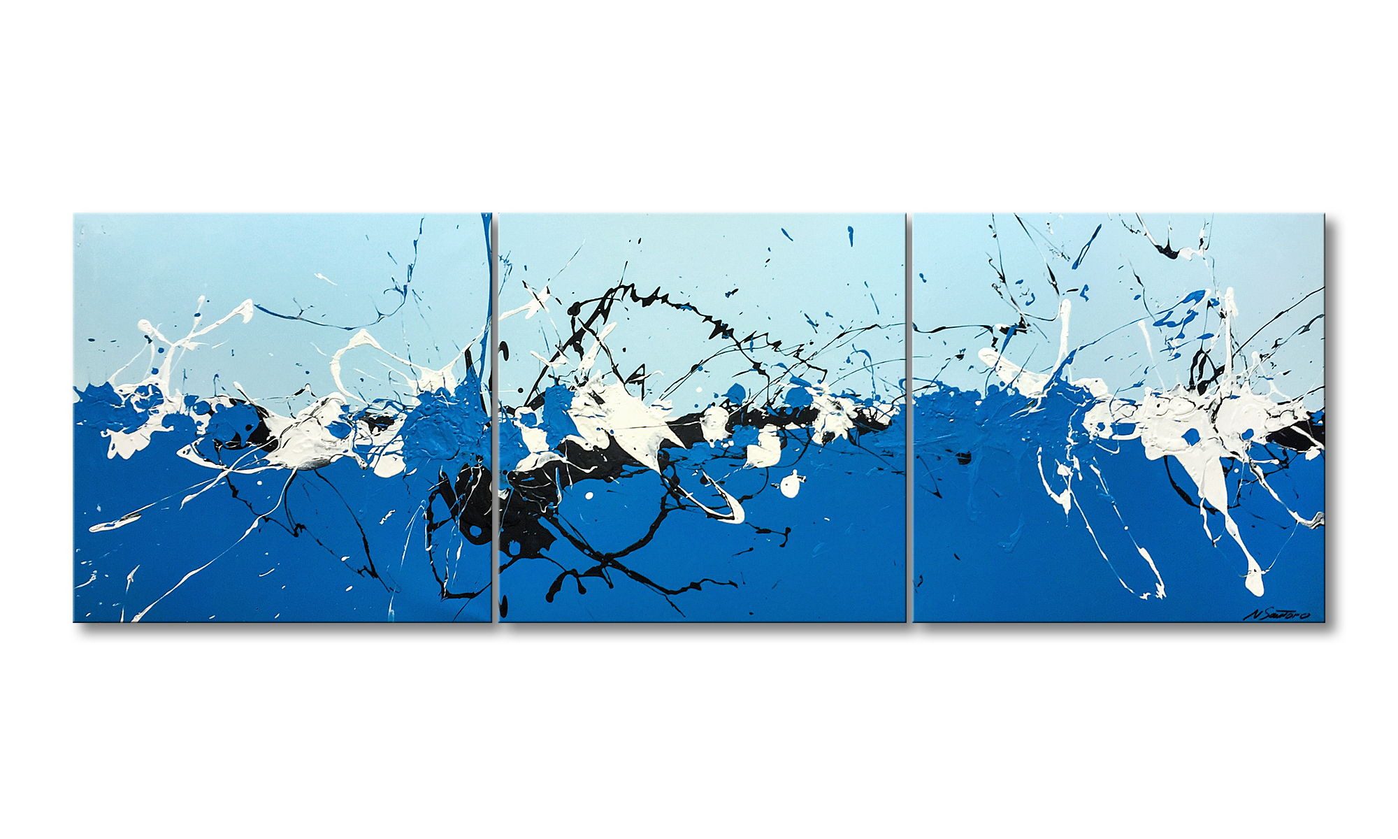 WandbilderXXL XXL-Wandbild Big Bang 210 x 70 cm, Abstraktes Gemälde, handgemaltes Unikat
