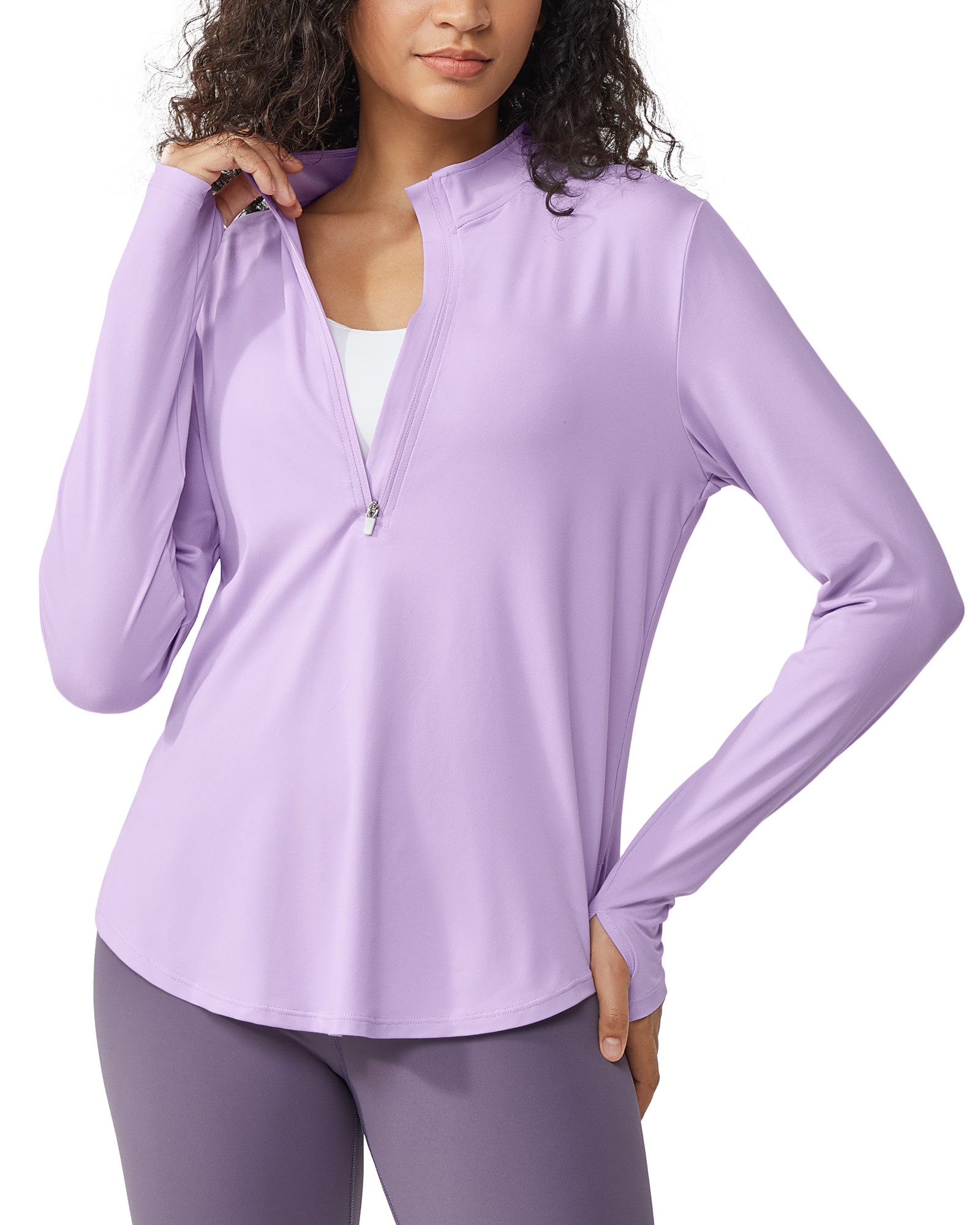 G4Free Trainingsshirt Damen Langarmshirt UPF 50+ Sonnenschutz UPF 50+, Feuchtigkeitsableitend und Schnelltrocknend, Atmungsaktiv