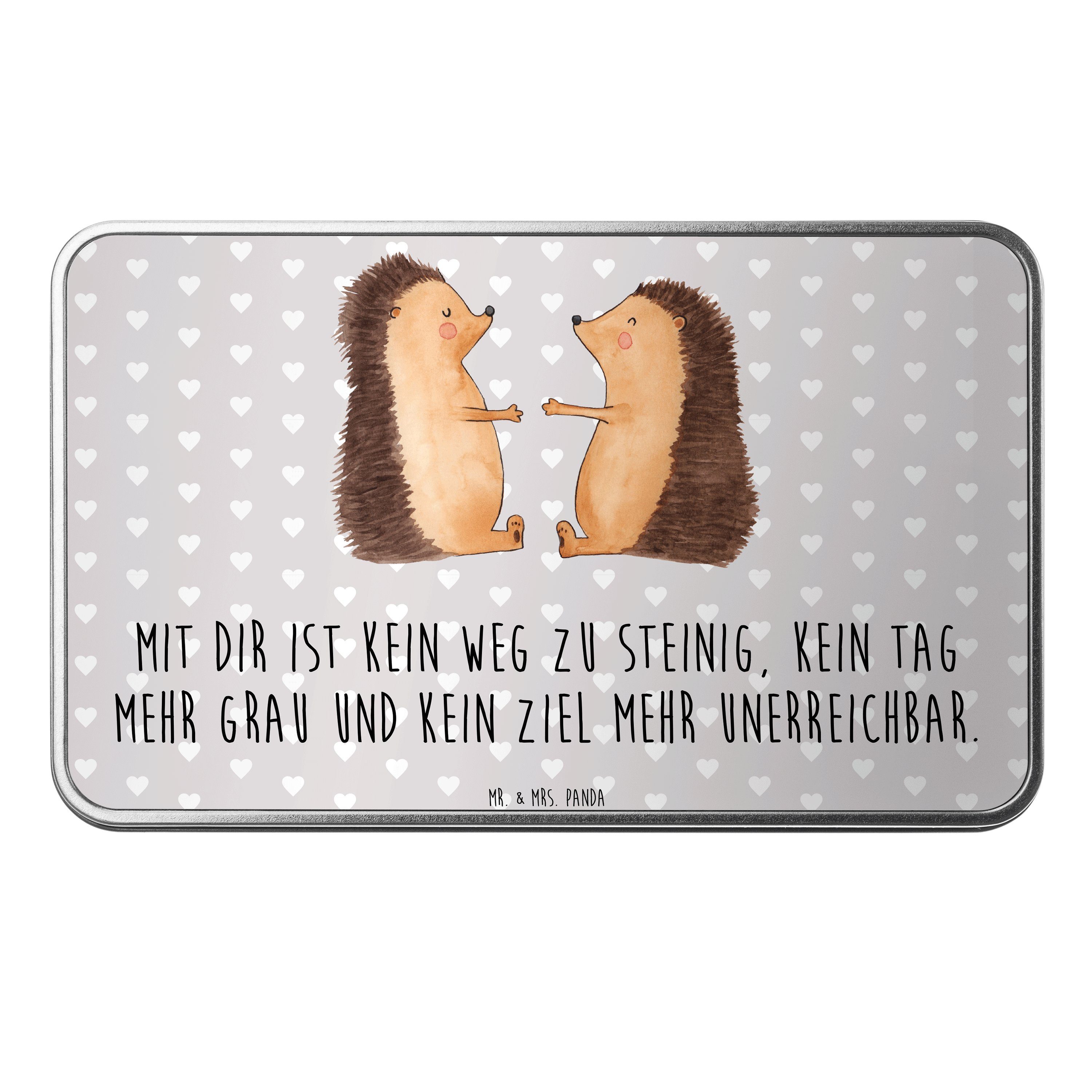 Pastell St) Metalldose, Mr. - - Panda Blechdose, Geschenk, Dose Igel (1 Liebe & Grau Mrs. Partner,