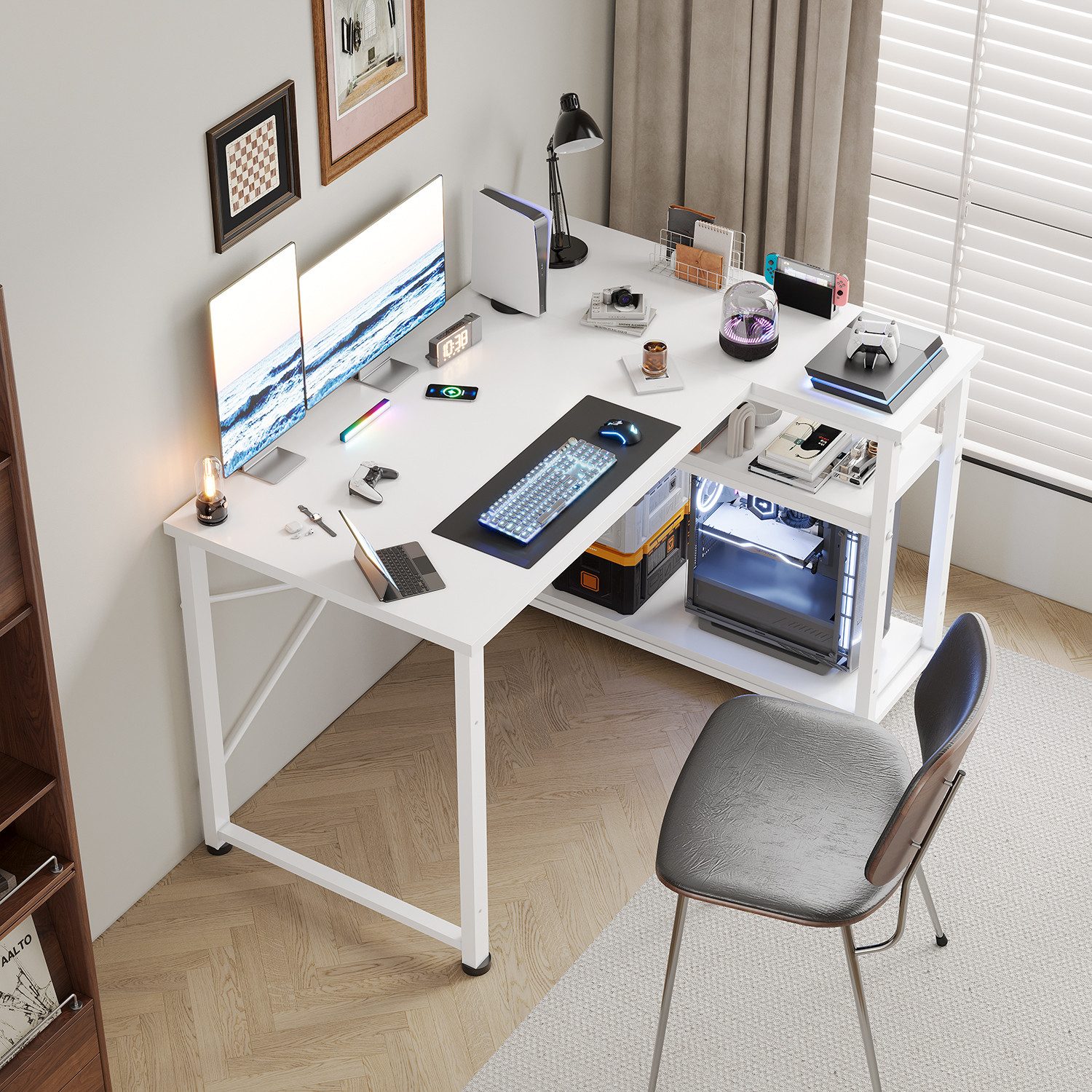 GUNJI Eckschreibtisch Eckschreibtisch Umkehrbarer L-förmiger Computer schre günstig online kaufen