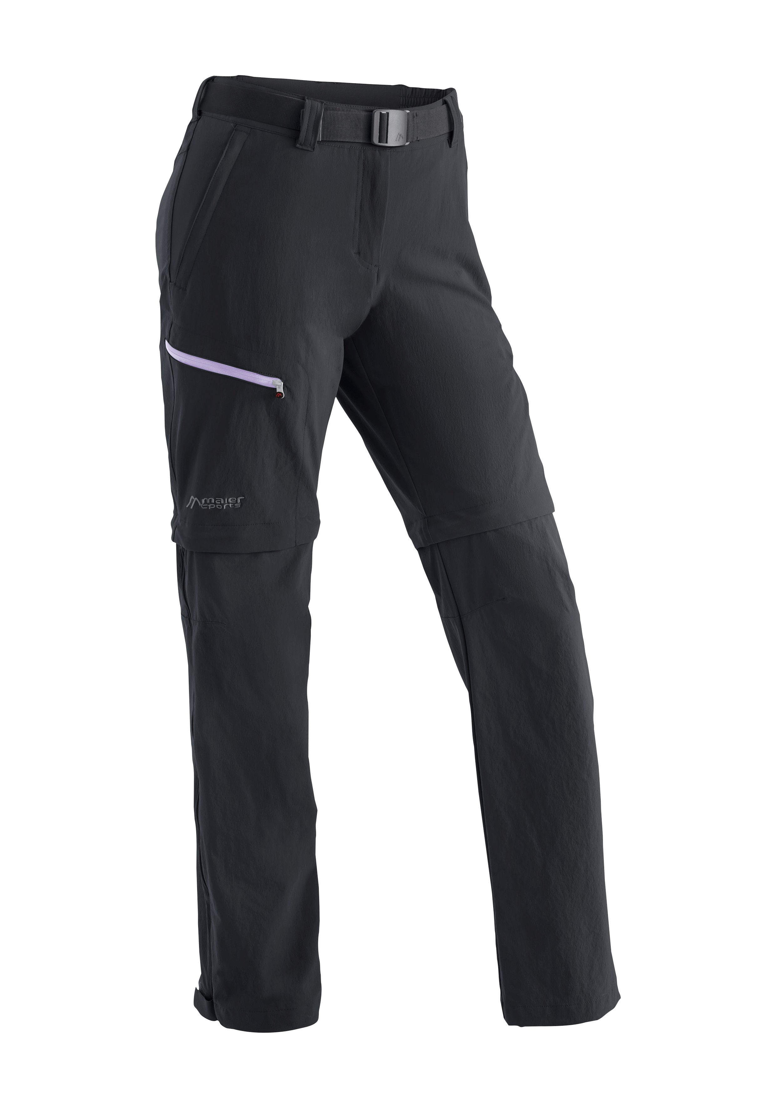 Maier Sports Funktionshose Nata Damen Wanderhose, zipp-off Outdoor-Hose, 3  Taschen, Regular Fit, 4-Wege-Stretch für mehr Bewegungsfreiheit.