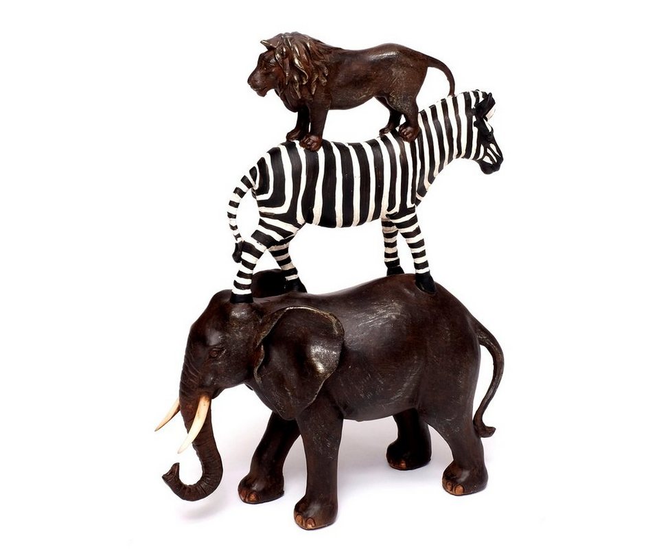 Brillibrum Afrikafigur Figur Elefant Löwe Zebra Afrika Skulptur Safari  Tierfigur Dekofigur