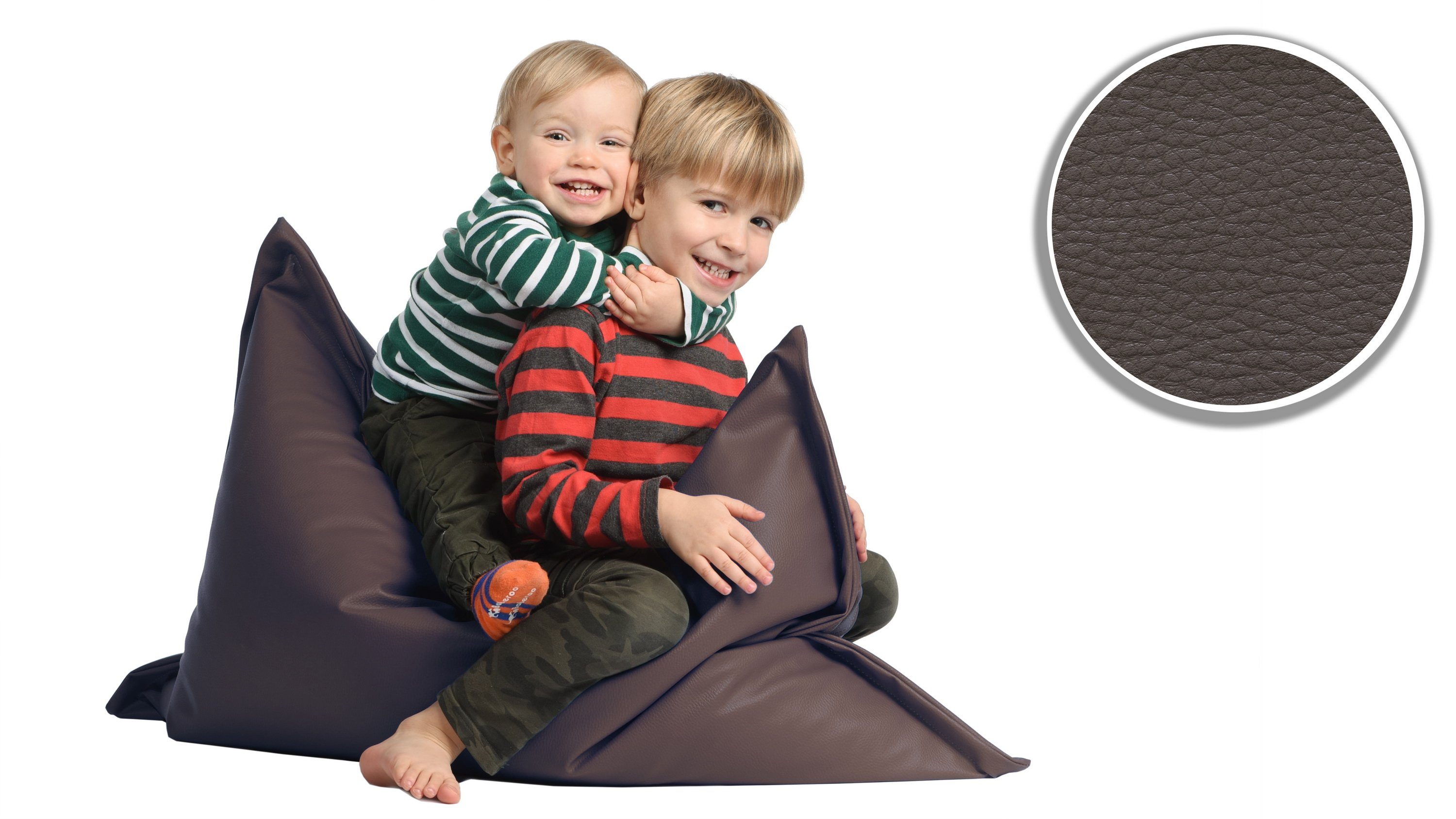 70 60L x aus mit Kinder & cm Sitzsack Indoor Füllung sunnypillow für Styropor & 100 Outdoor Erwachsene, Kunstleder
