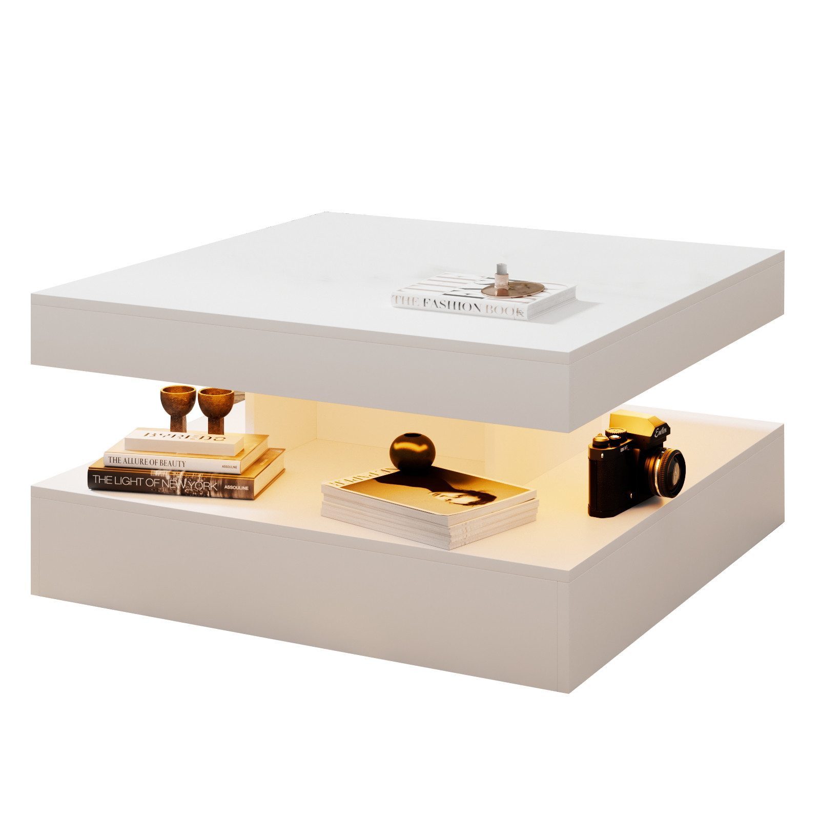 radelldar Couchtisch Wohnzimmertisch hautänhliche textur mit beleuchtung mo günstig online kaufen