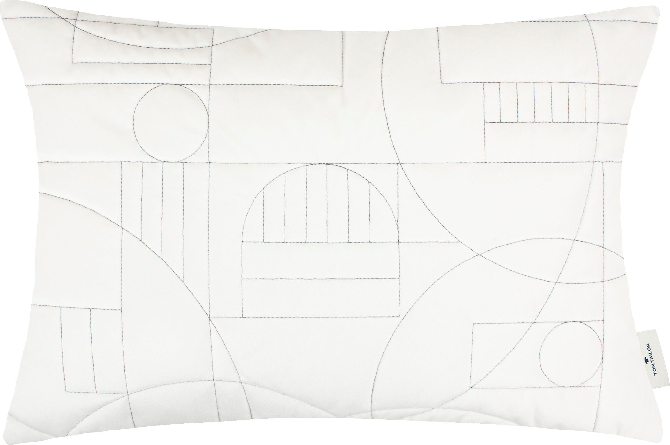TOM TAILOR HOME Dekokissen Stitched Artdeco, aus kuschelweicher Samtnachbildung, Kissenhülle ohne Füllung, 1 Stück