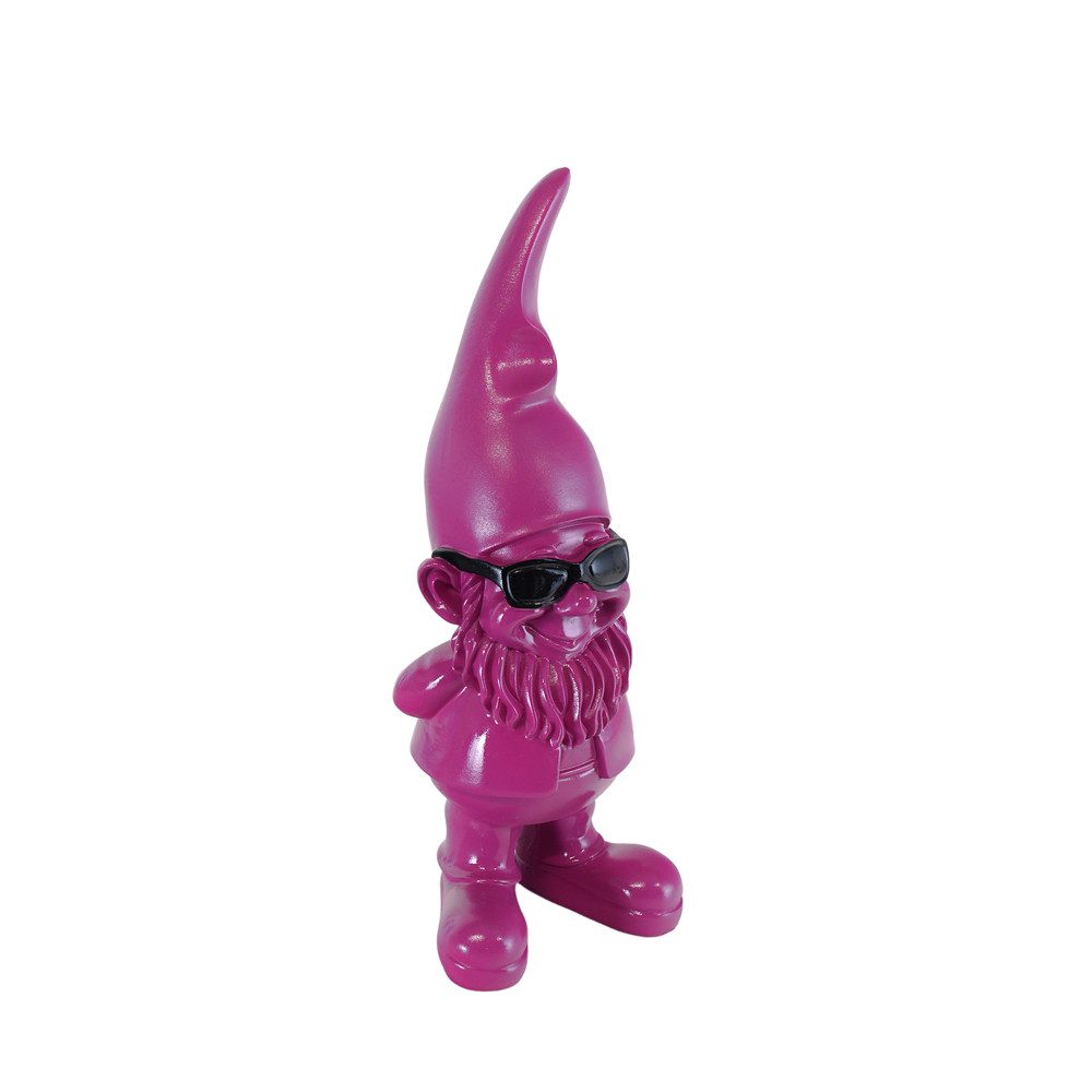 AFG Dekofigur Gartenzwerg mit Sonnenbrille Deco Gartenfigur pink aus Kunstharz (1 St)