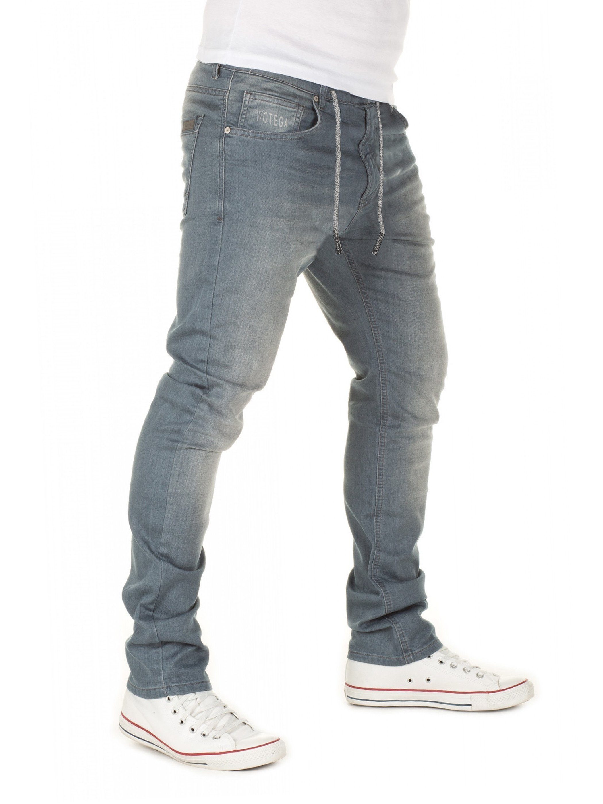 WOTEGA Slim-fit-Jeans Herren Jogginghose in Jeans-Look Noah Stretch Hose in Jogging Jeans Sweathosen Denim
