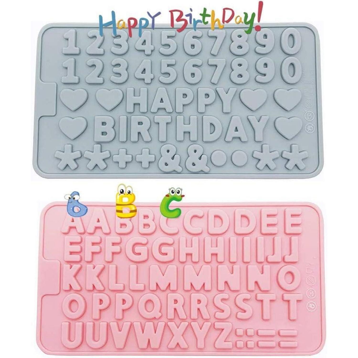 LuxusKollektion Silikonform Silikonform Buchstaben Set Alles Gute Geburtstag Zahlen Fondant Kuchen