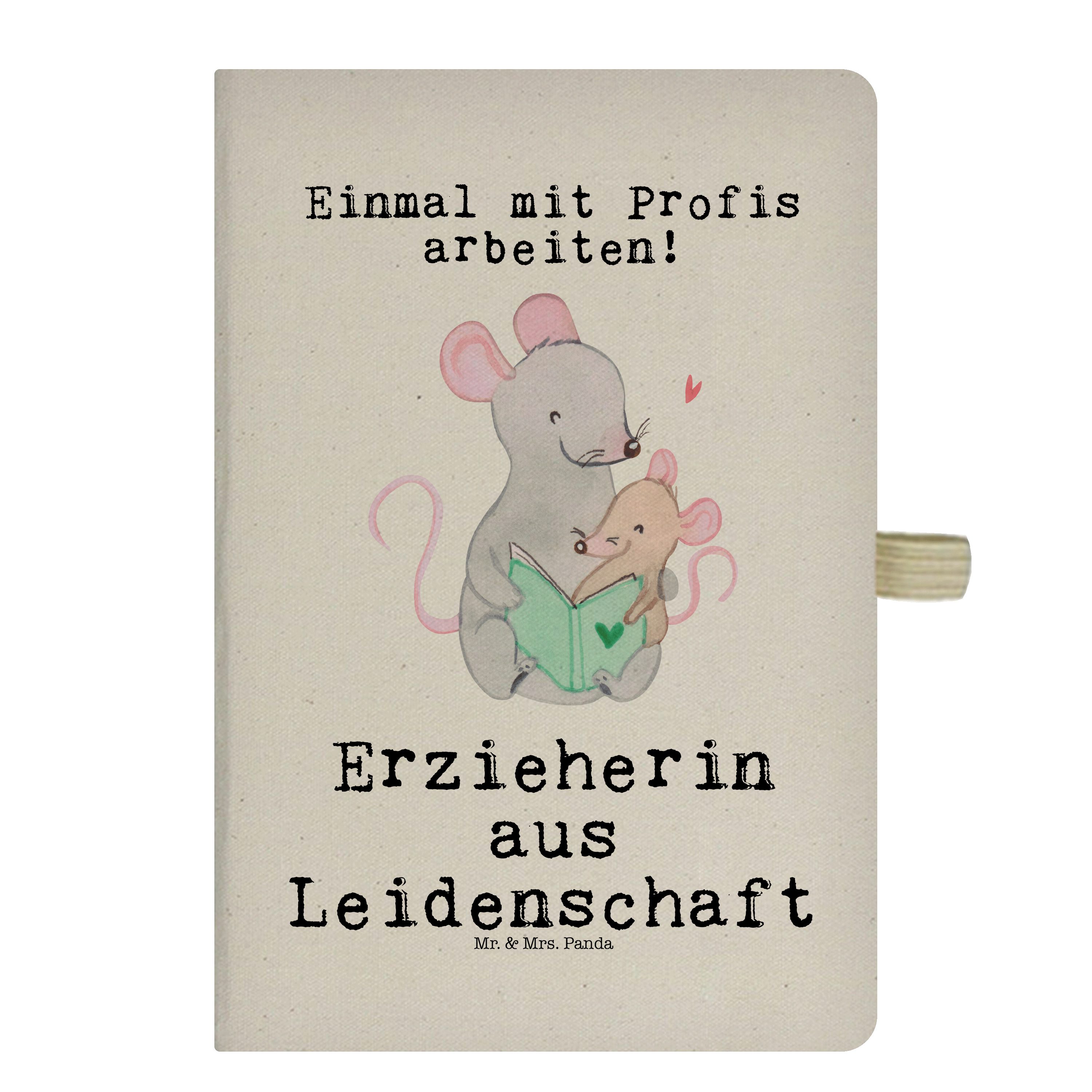 Mr. & Mrs. Panda Notizbuch Erzieherin Leidenschaft, notizbuch, Transparent, Notizheft, Geschenk, Mr. & Mrs. Panda, din a5 buch Schreibheft A5 hardcover notizbuch
