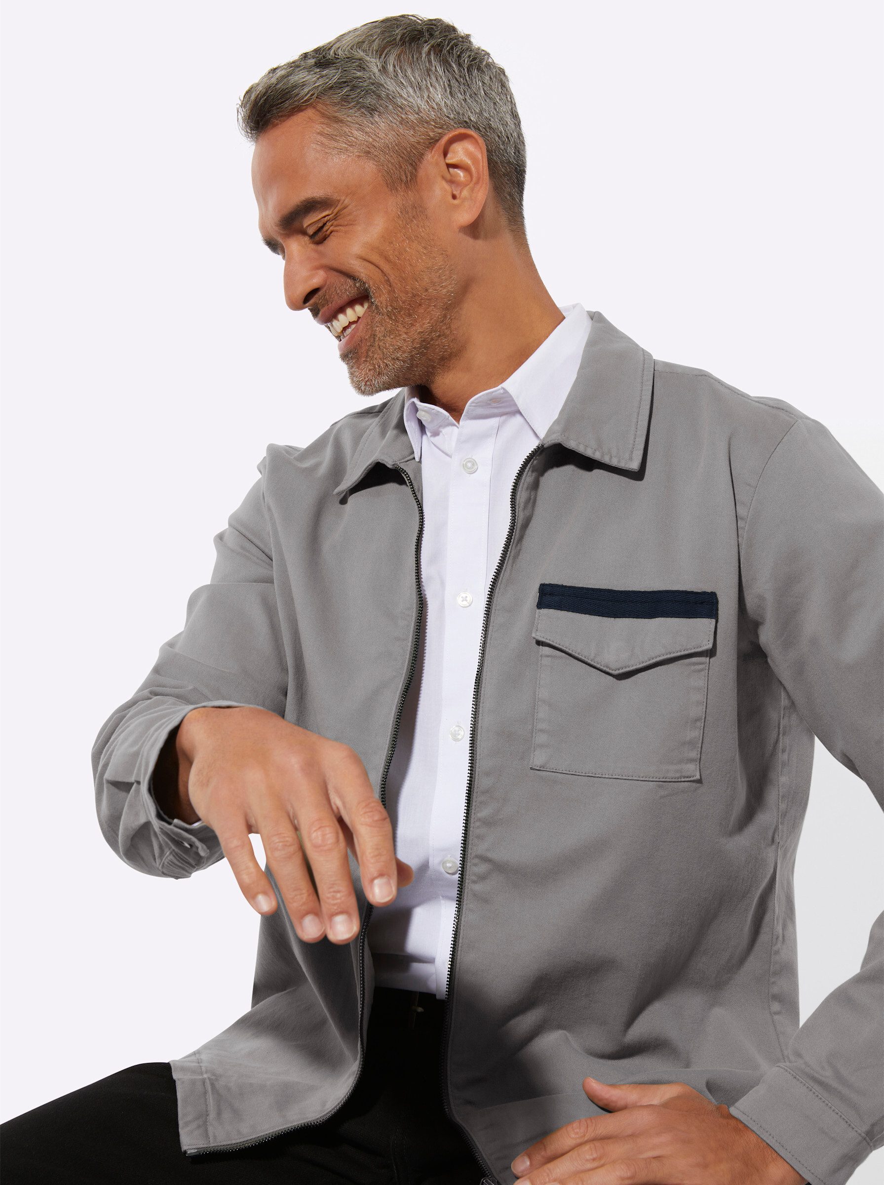 Sieh an! Blouson Twilljacke Langarm Länge ca. 68 cm