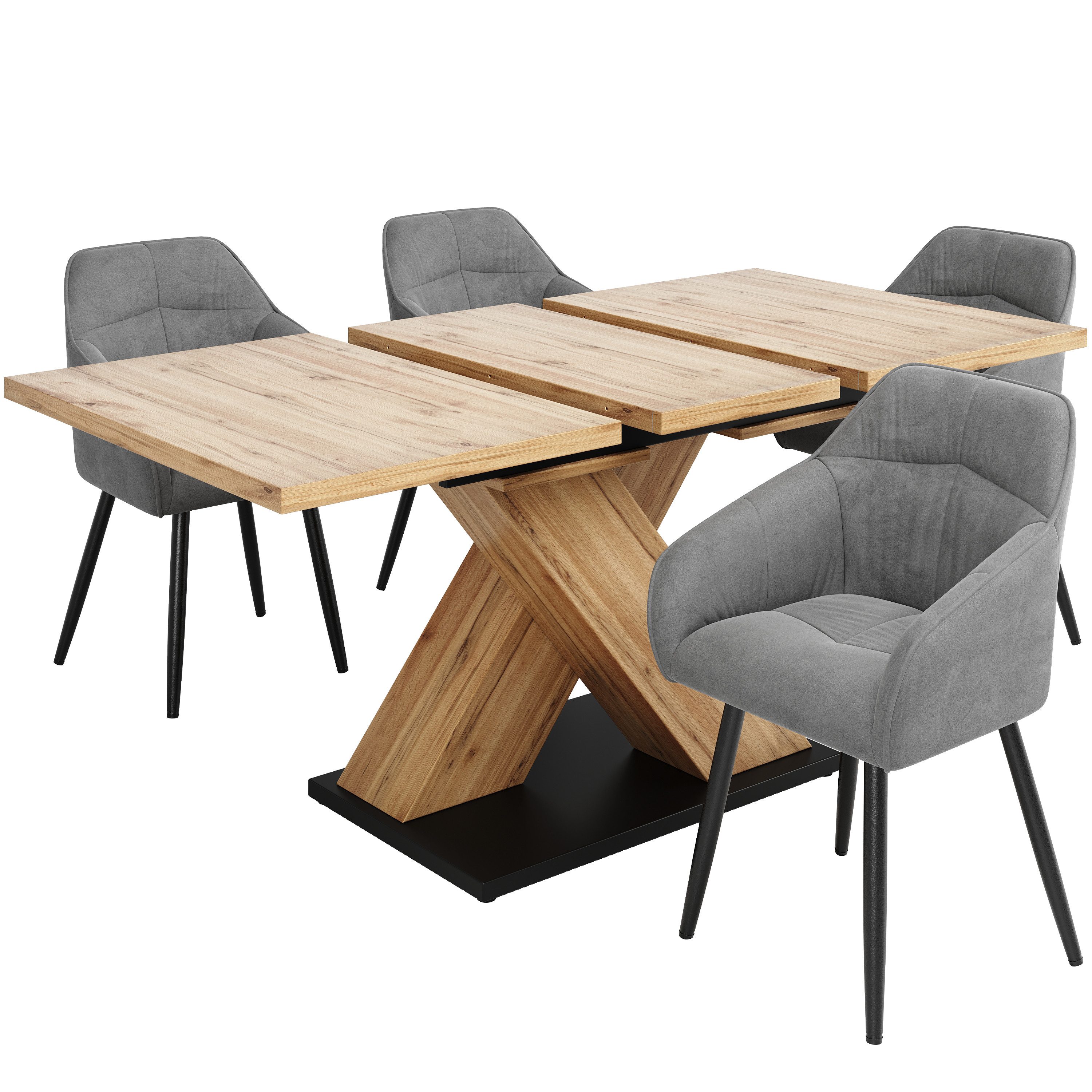 HAUSS SPOLE Essgruppe 5-teilig, ausziehbares Esstisch günstig online kaufen