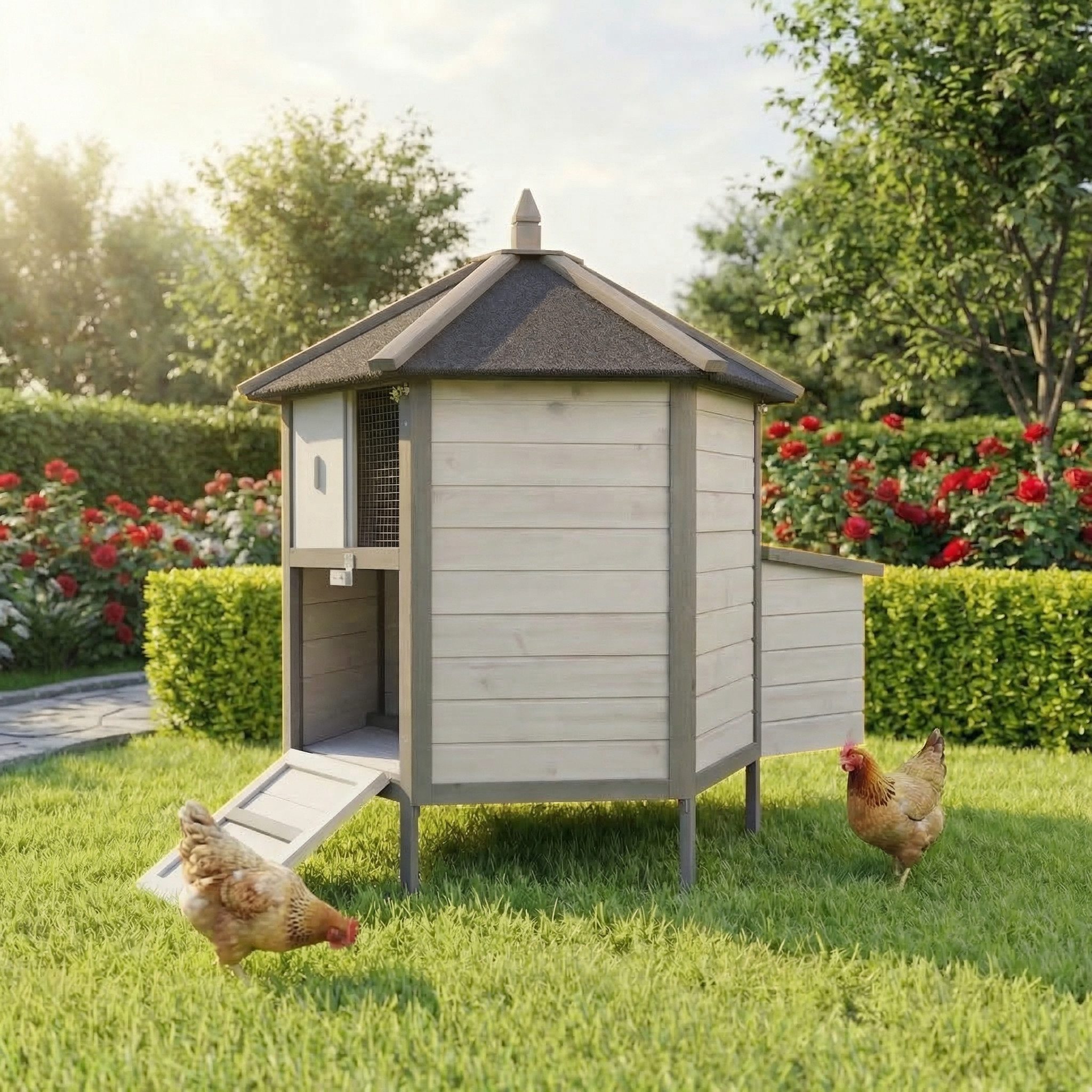 My Animal Hühnerstall Hühnerhaus MH-29 für 3-4 Hühner - Wetterbeständig - Nistkasten, Hühner Käfig, Gehege, separate Eiablage