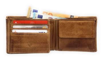 JOCKEY CLUB Geldbörse echt Leder Herren Portemonnaie mit RFID Schutz, gewachstes Rindleder, ein Klassiker für den modernen Mann