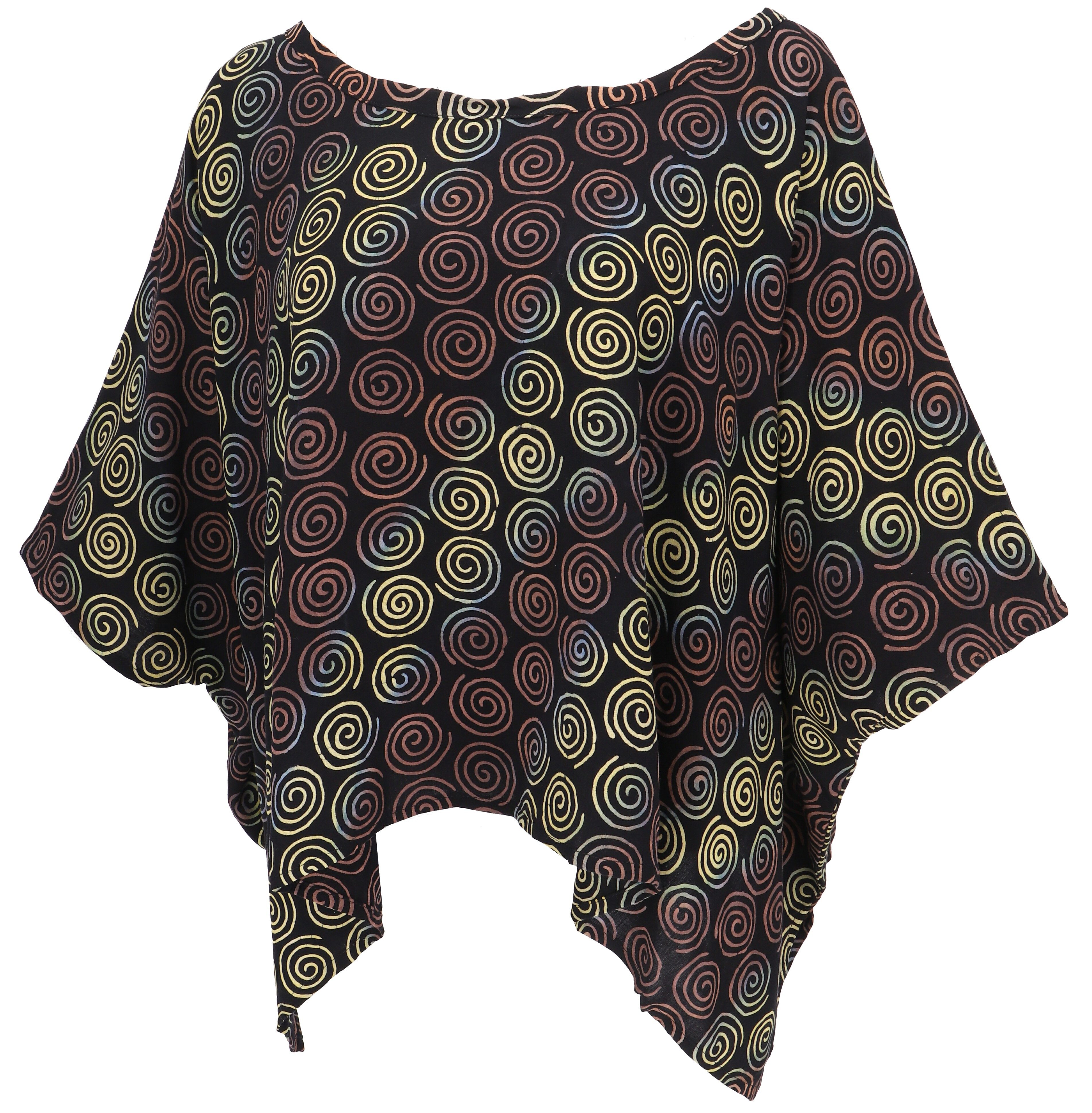 Guru-Shop Longbluse Weites Boho plus size Blusentop mit.. alternative Bekleidung