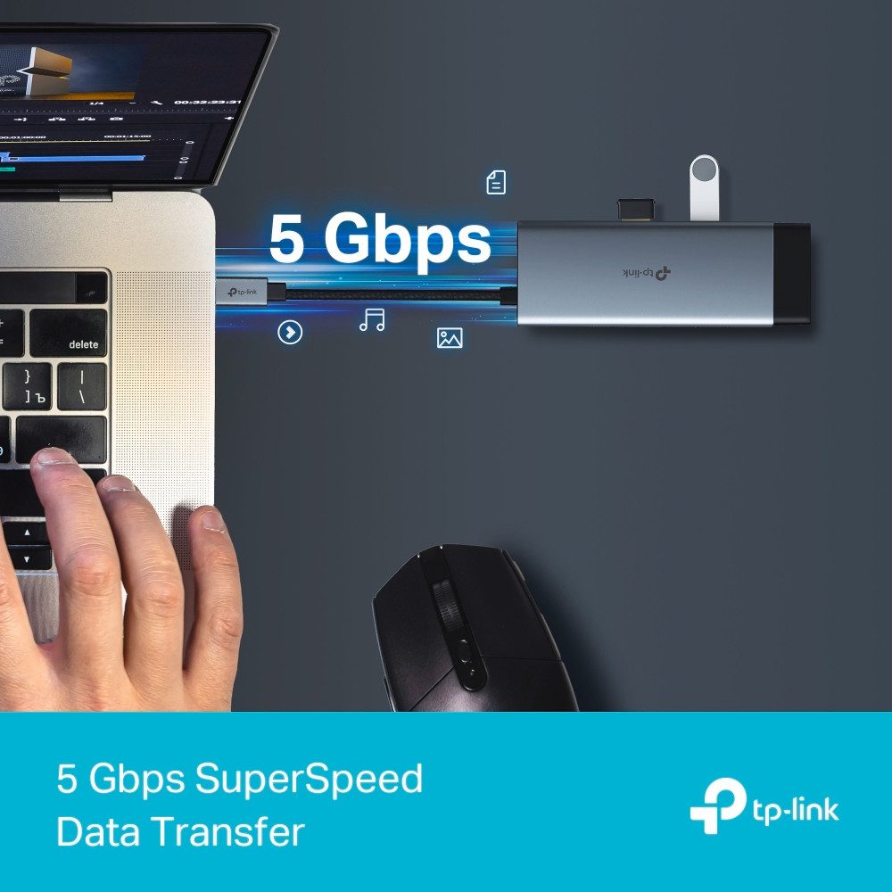 tp-link TP-Link UH6120C USB Type-C 6-Port Hub USB-Adapter, Powerline-Adapter