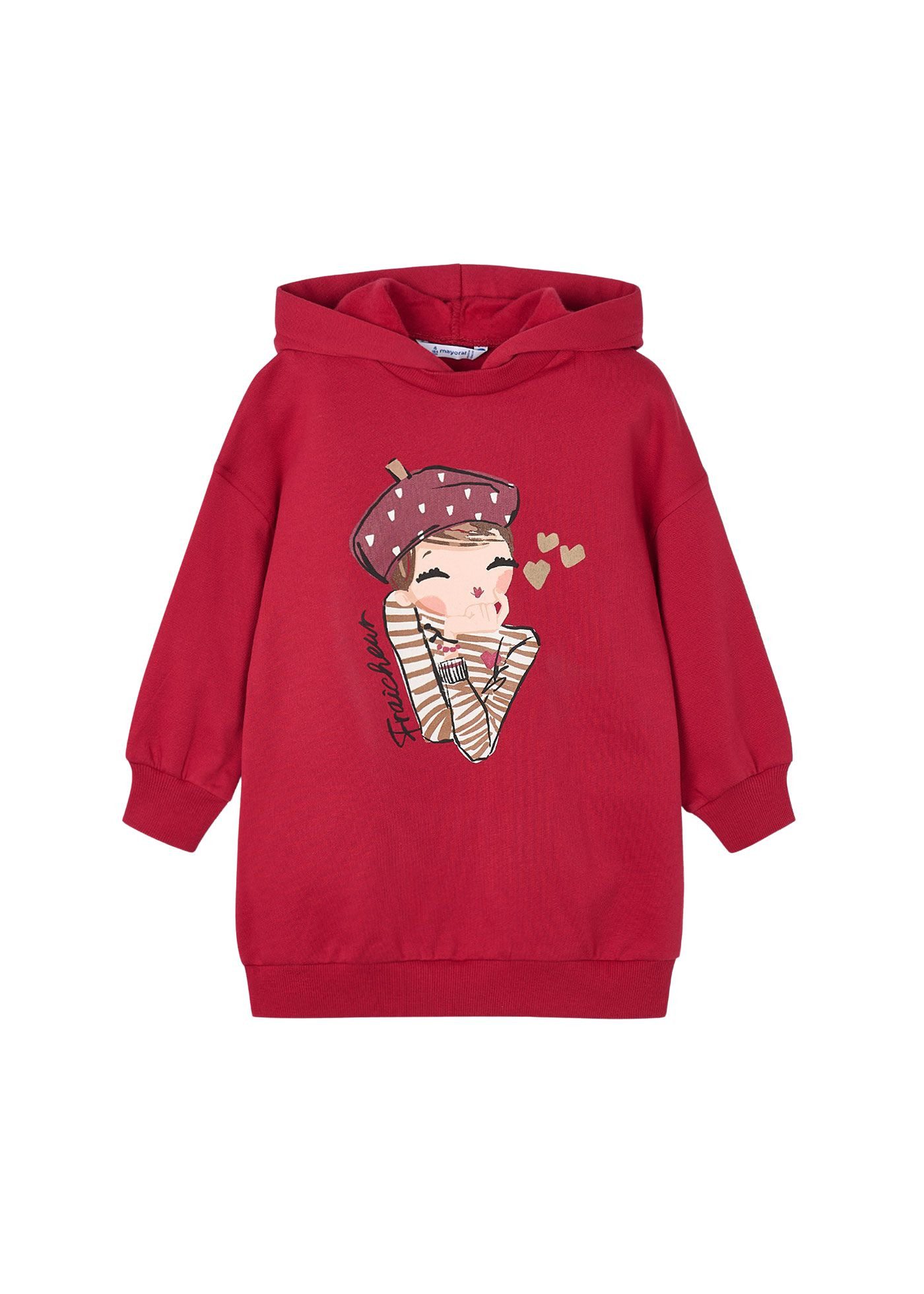 Mayoral Sweatkleid mit Kapuze und Frontprint