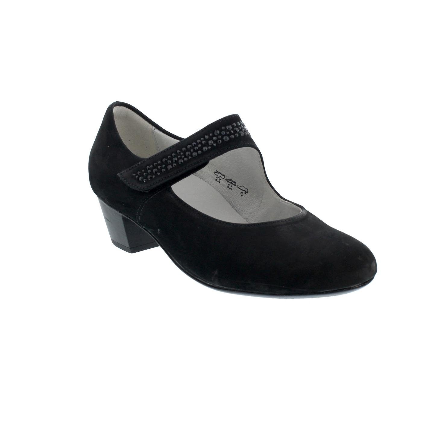 Waldläufer Waldläufer Hilaria Pumps, Nubuk, schwarz, Weite H, Klettverschlu günstig online kaufen