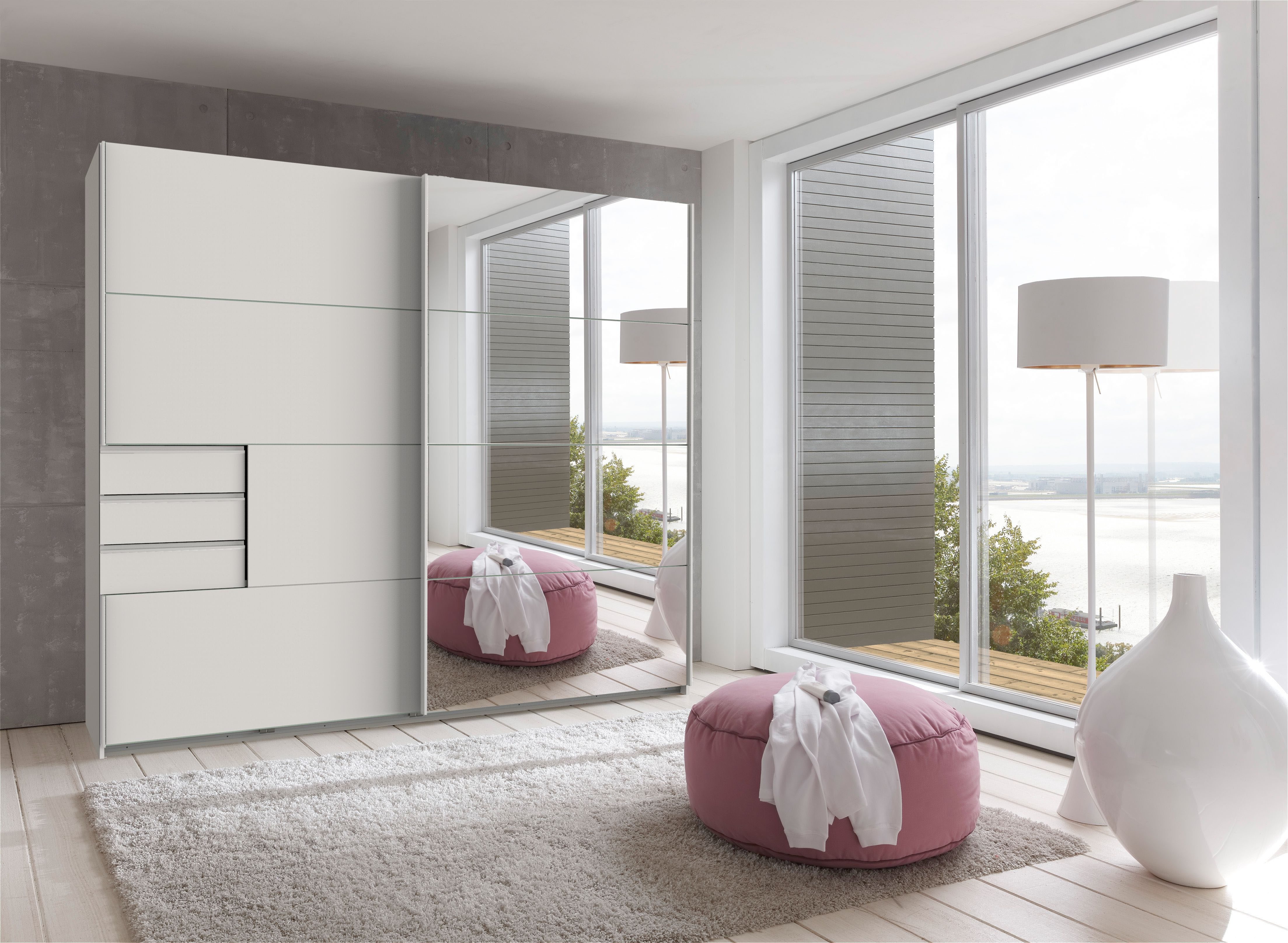 Wimex Schwebetürenschrank Saigon mit Spiegeltür, 2 Türen, 225cm breit – Bild 2 von 5