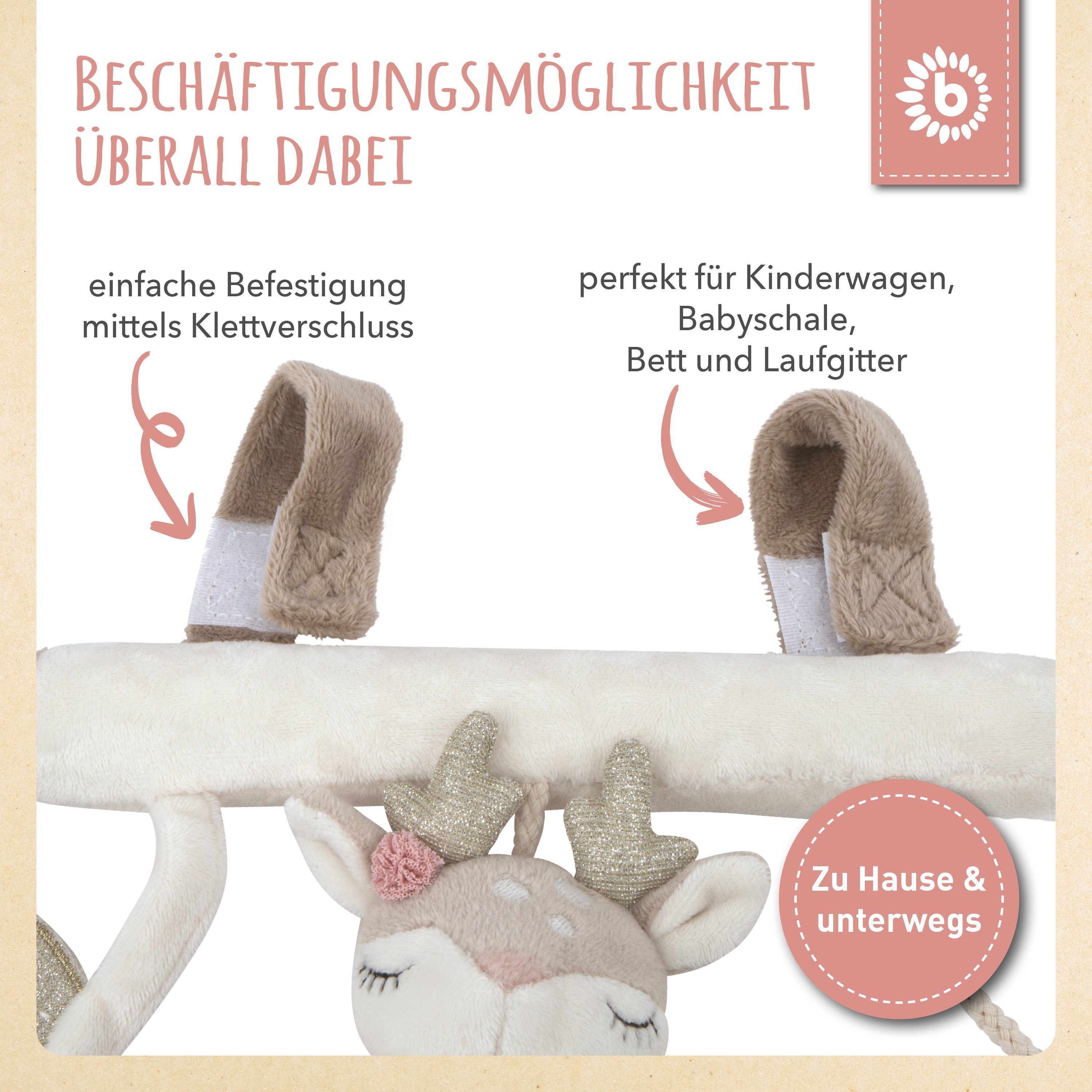 BIECO Kinderwagenanhänger Bieco Kinderwagen Kette Design Reh ca. 30x21 cm Mobile Babybett – Bild 5 von 5