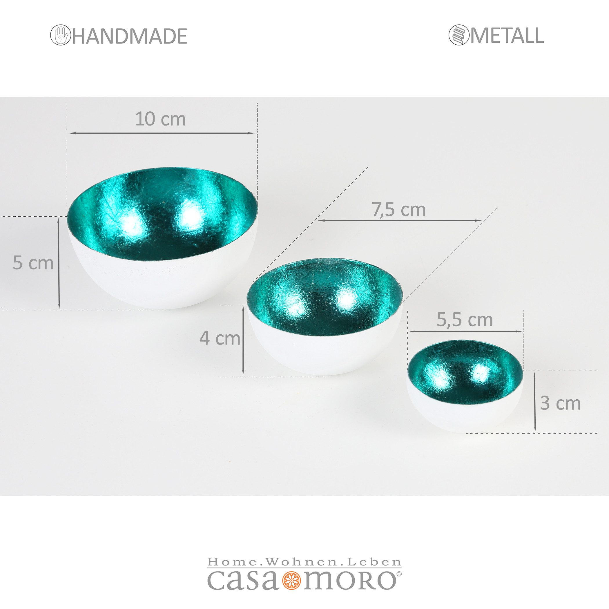 Casa Moro Windlicht Teelichthalter Türkis Weiß günstig online kaufen