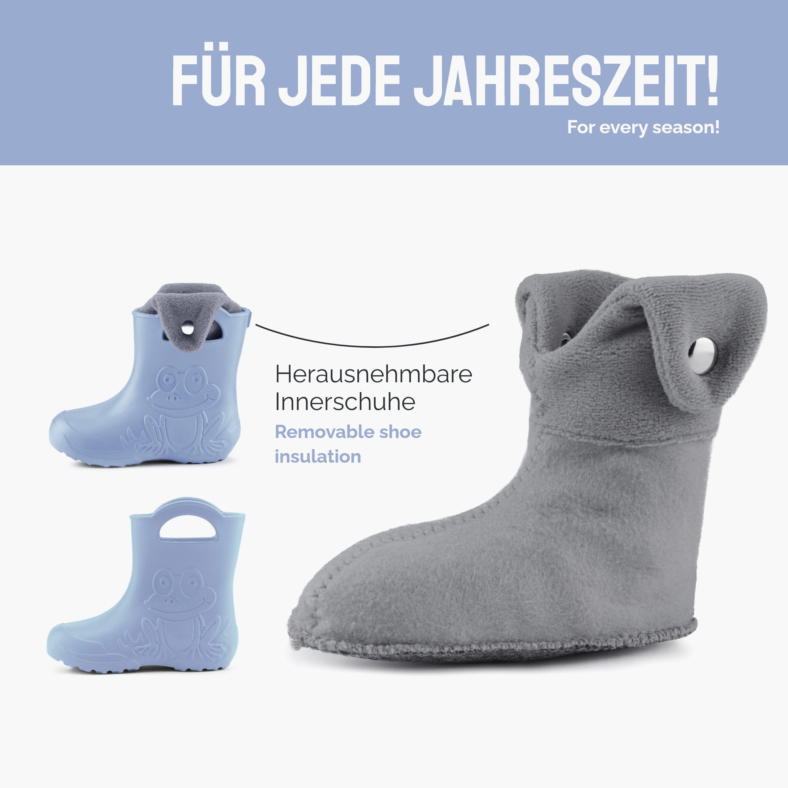 Ladeheid EVA Regenschuhe mit herausnehmbares Innenfutter LA-CA-04 Gummistiefel – Bild 4 von 5