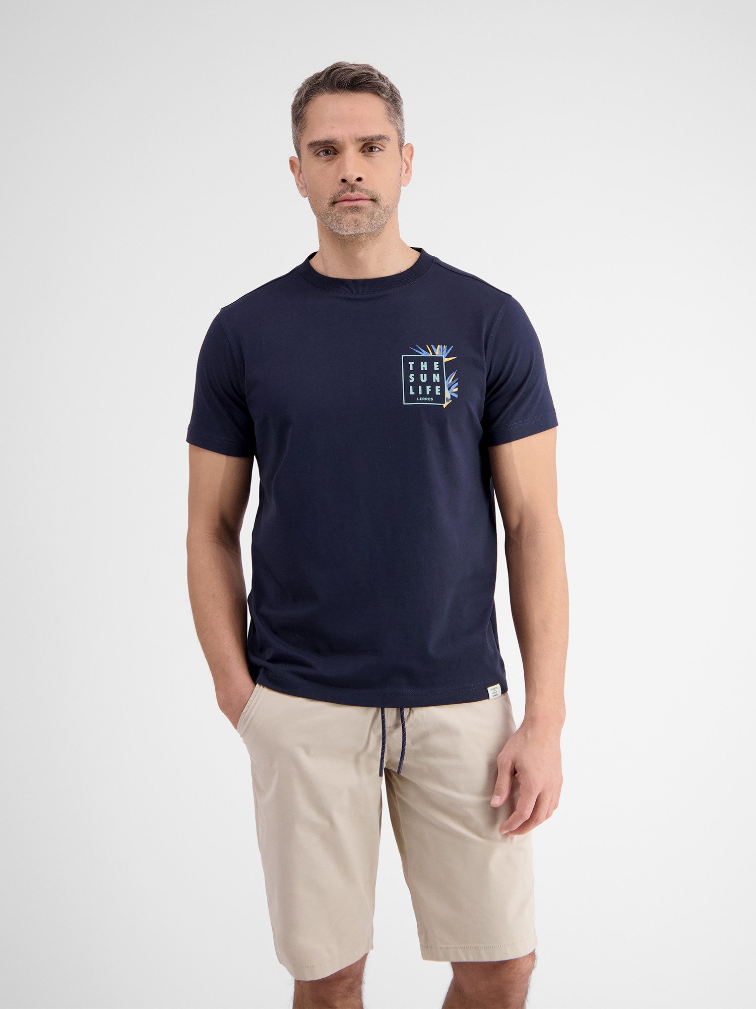 LERROS T-Shirt T-Shirt mit Front- und Rückenprint