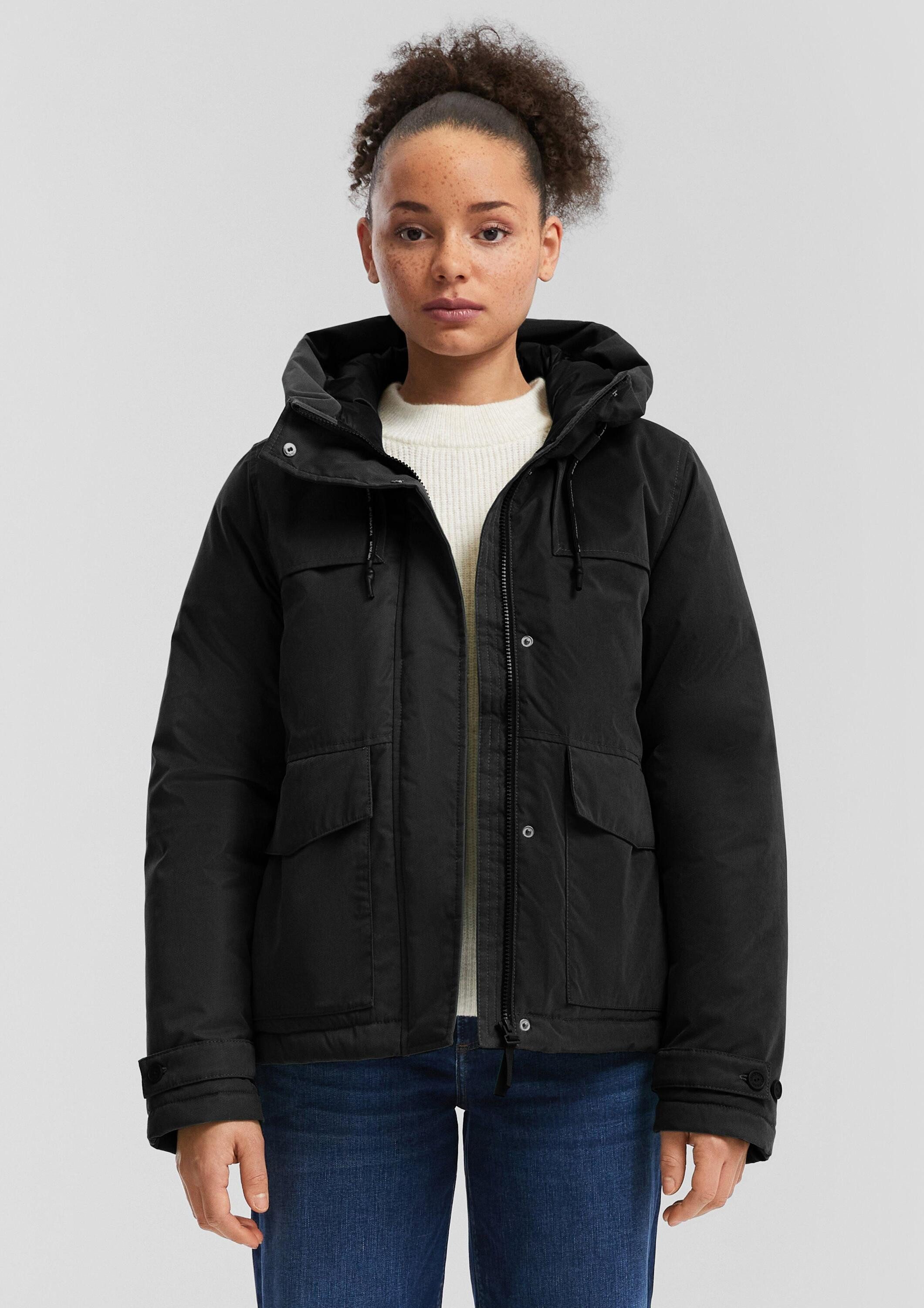 QS Winterjacke Outdoor-Jacke Gefütterte Jacke mit Kapuze