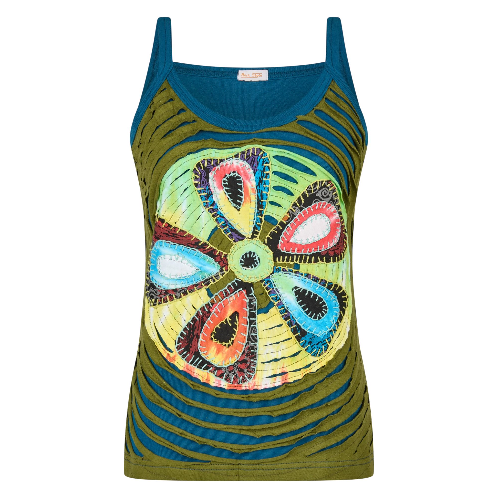 THC Natural Line Tanktop Baumwoll Hippie Mandala Tanktop mit Cutwork (1 Stück, 1-tlg., 1 Stück) mit Cutwork