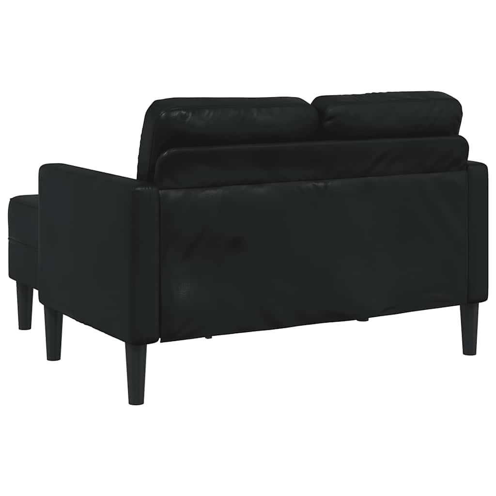 vidaXL Sofa 2-Sitzer-Sofa mit Chaiselongue L-förmig Schwarz 125 cm Kunstleder, 1 Teile – Bild 4 von 5