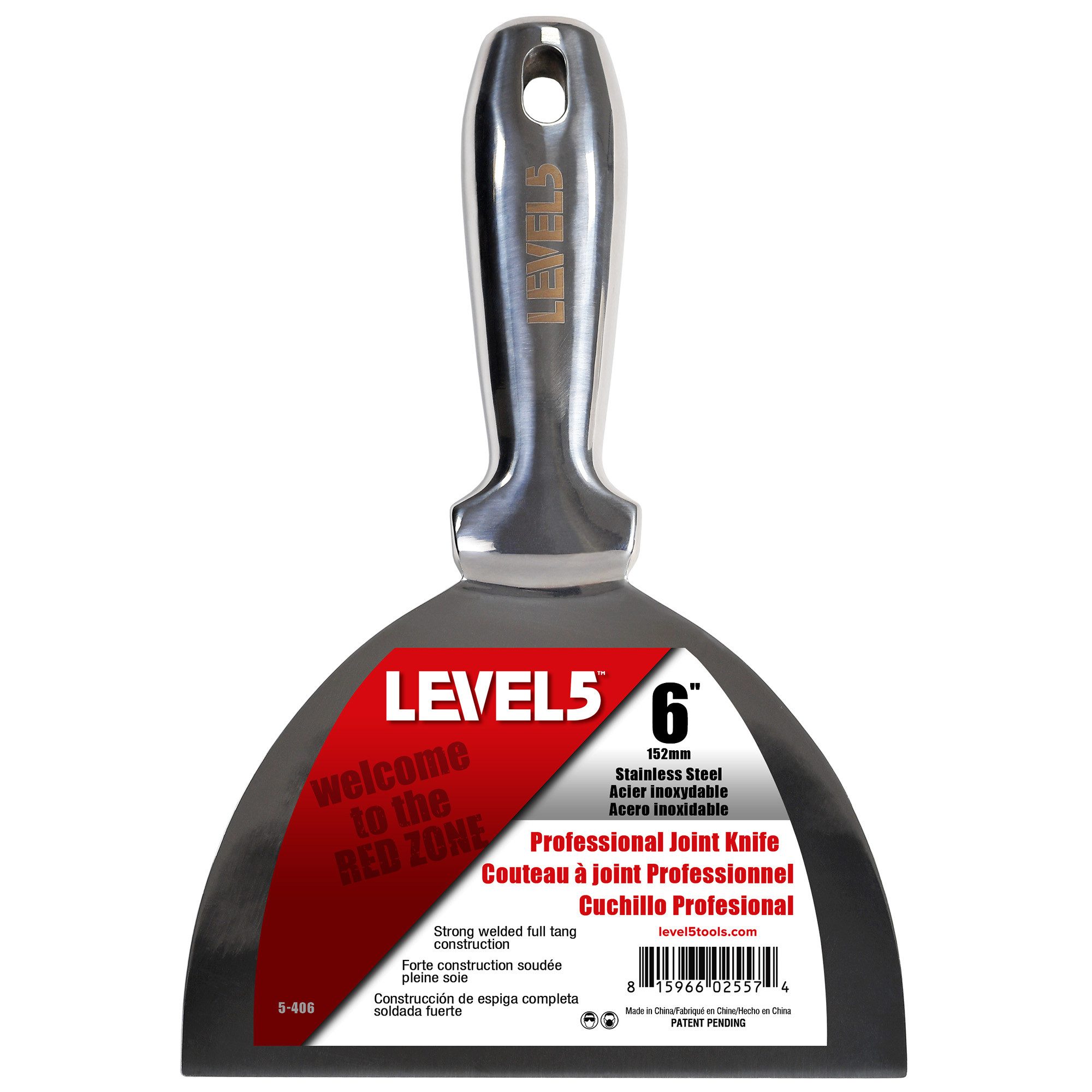 LEVEL5 Universalspachtel LEVEL5 Spachtel ganz aus Edelstahl Malerspachtel 152mm 5-406