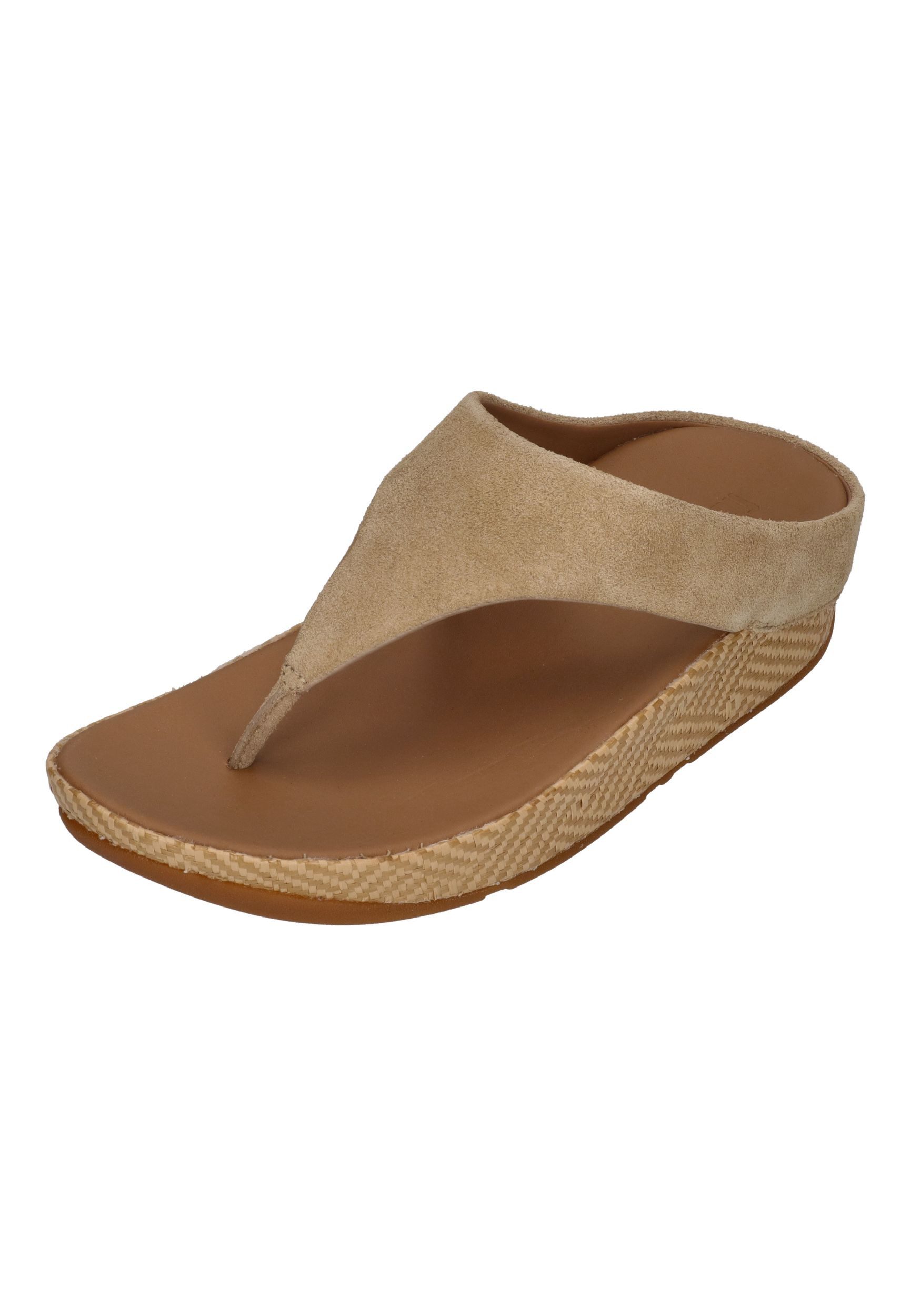 Fitflop LULU LUX GRAPHIC-WEAVE SUEDE TOE-POST SANDALS Zehentrenner Cappuccino