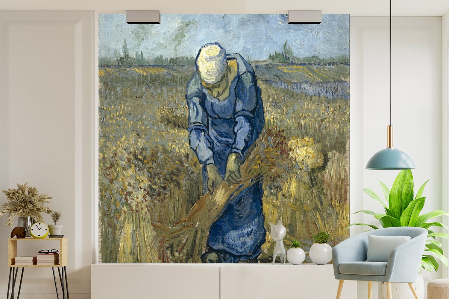 Vliestapete Gogh, St), Schafspelz Matt, Fototapete Millet) Schlafzimmer Wohnzimmer van Fototapete für (4 (nach Küche, Vincent MuchoWow Der bedruckt, -