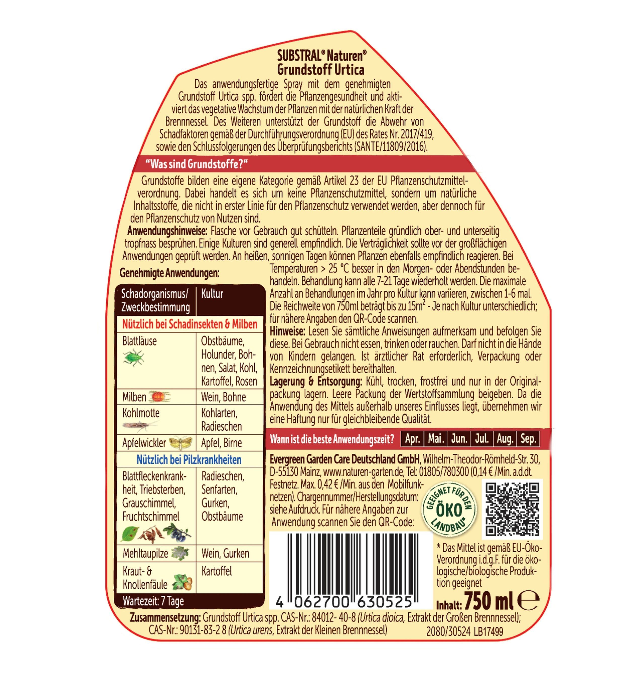 Celaflor Substral Insektenvernichtungsmittel Grundstoff Urtica, 750 ml