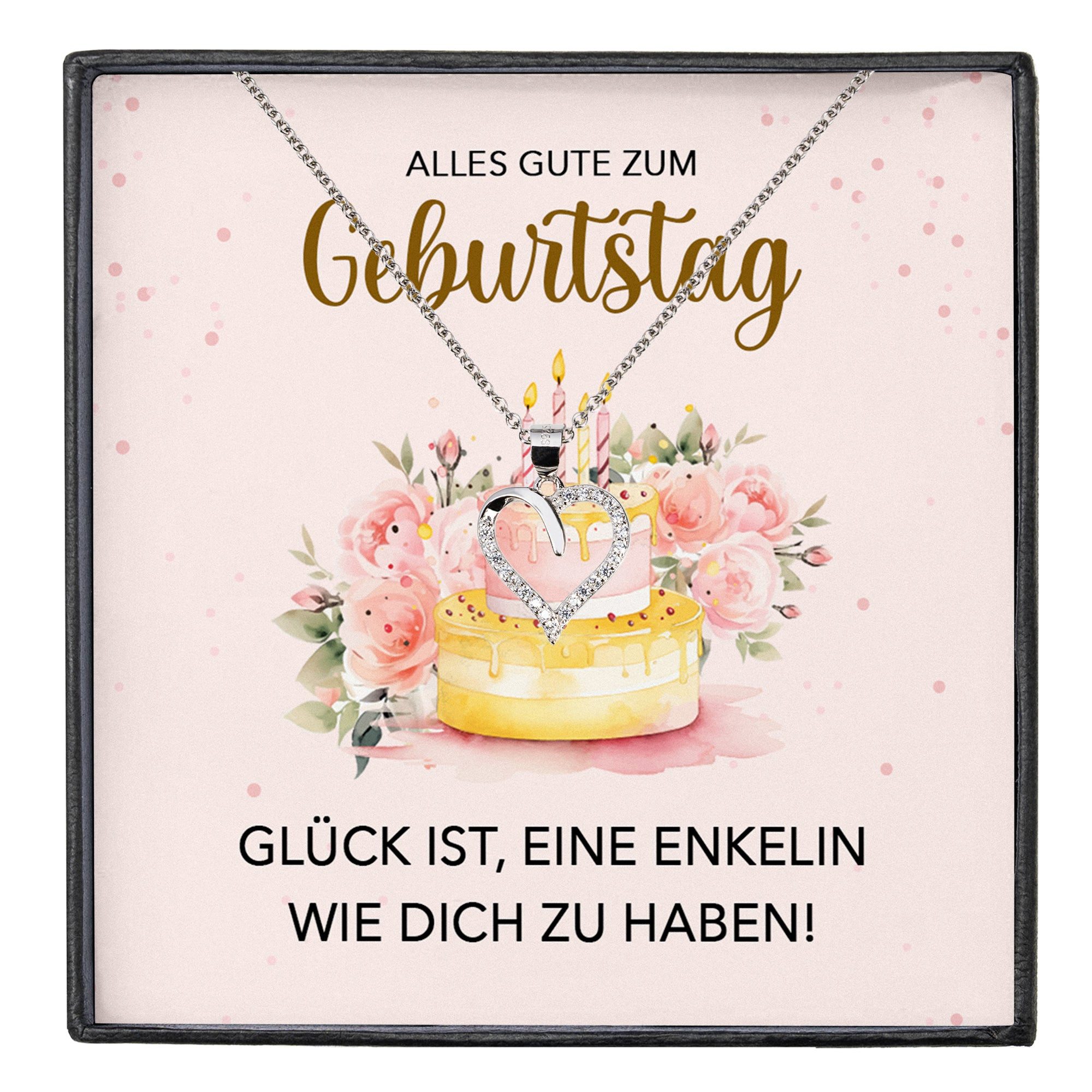 Valentinstagsgeschenk 22Feels Schmuckset Enkelin Geburtstagsgeschenk von Oma Opa Mädchen Herz Halskette Frauen (inkl. Geschenktasche, Karte, Poliertuc