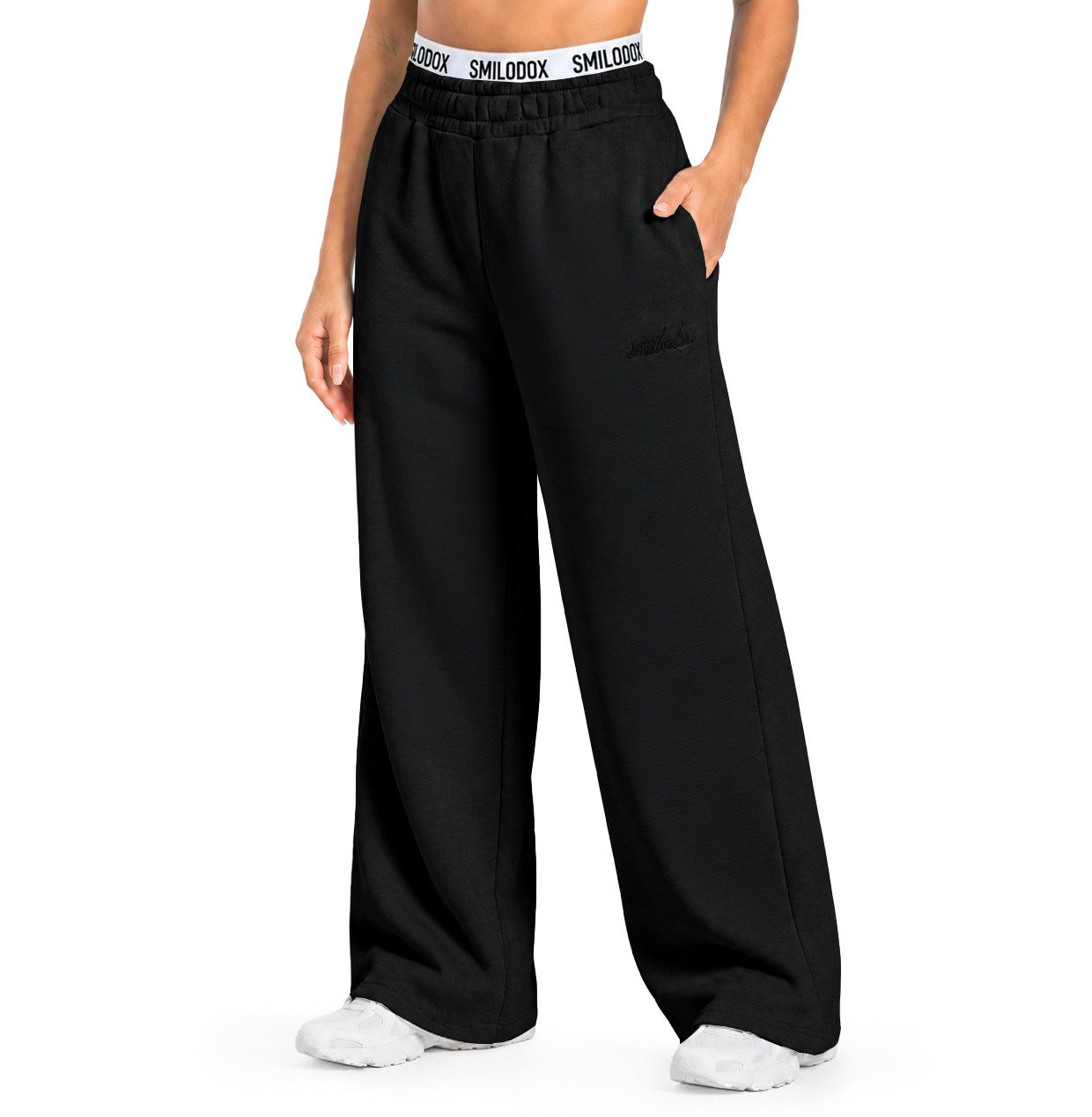 Smilodox Jogginghose Zadie Sweatpants Damen, Loose Fit, Wide Leg, für Gym & Freizeit aus Baumwolle, Slip-On, weich, elastisch, Komfort